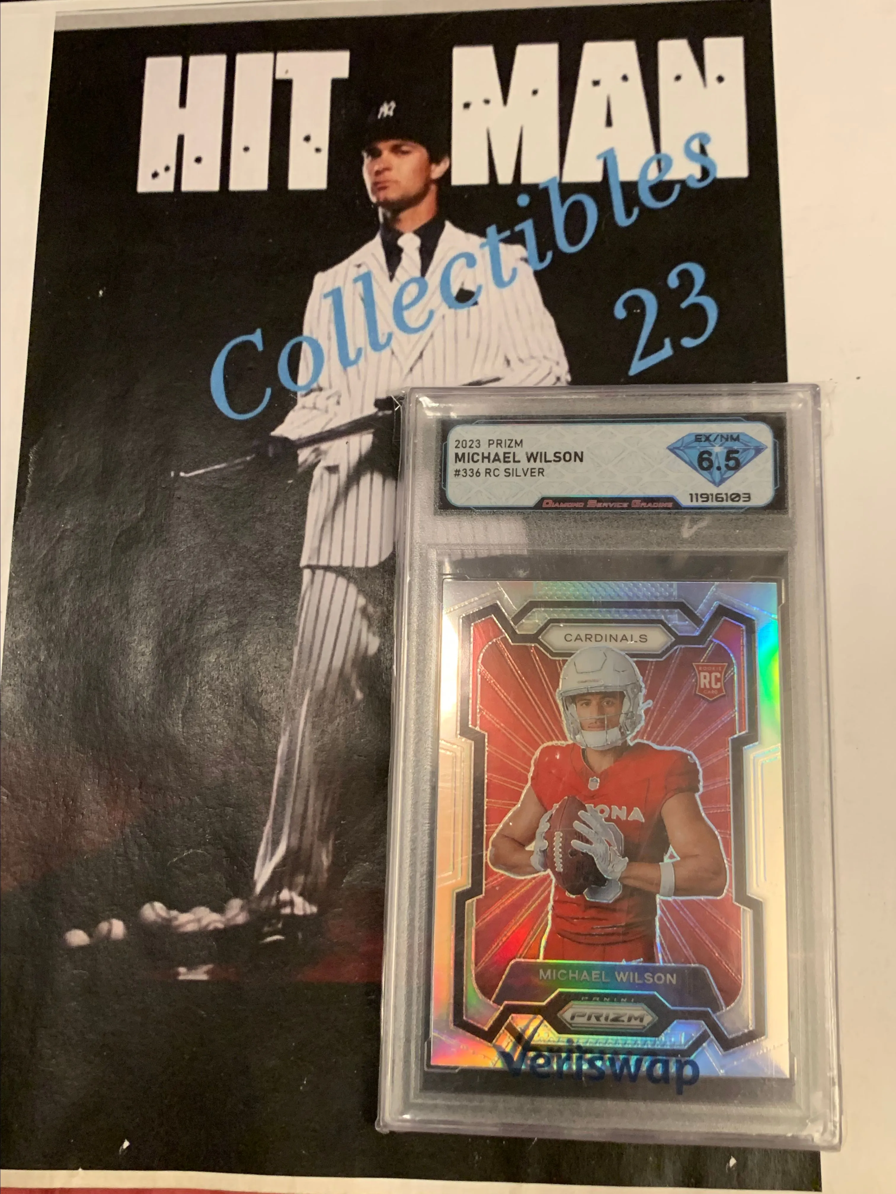 Product image for NFL - SLAB - 2023 Prizm Michael Wilson Silver Prizm RC DSG 6.5