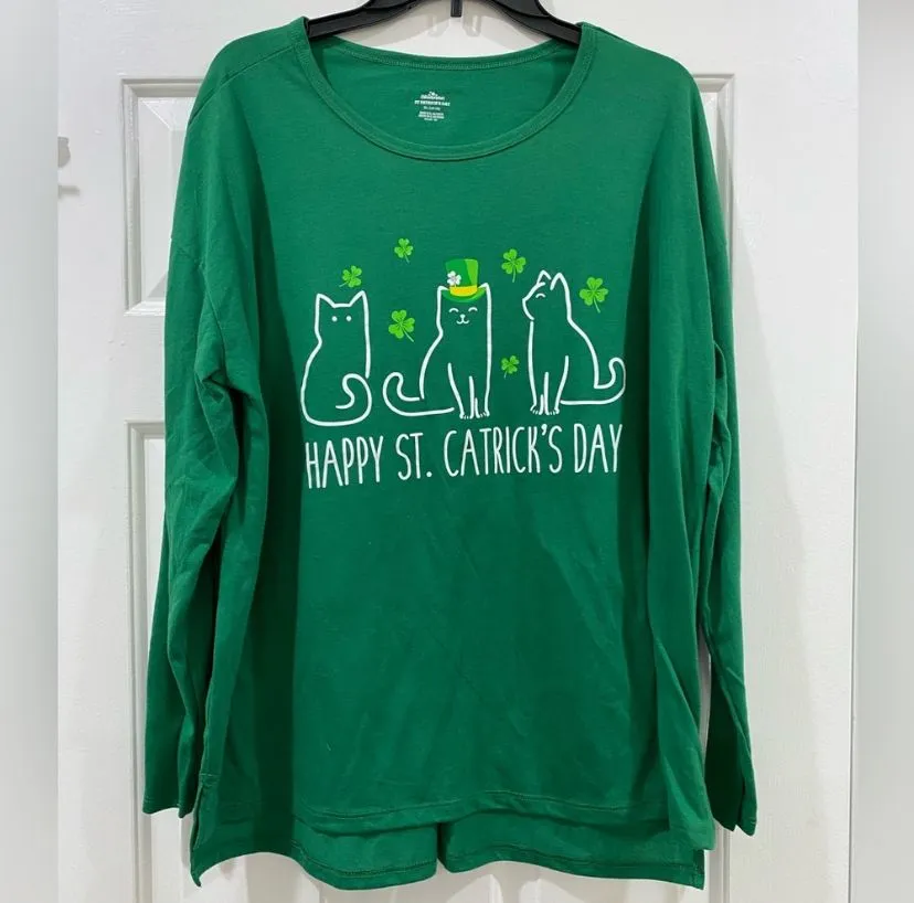Product image for WAY TOO CELEBRATE "HAPPY ST. CATRICK'S DAY" GREEN LONG SLEEVE SHIRT