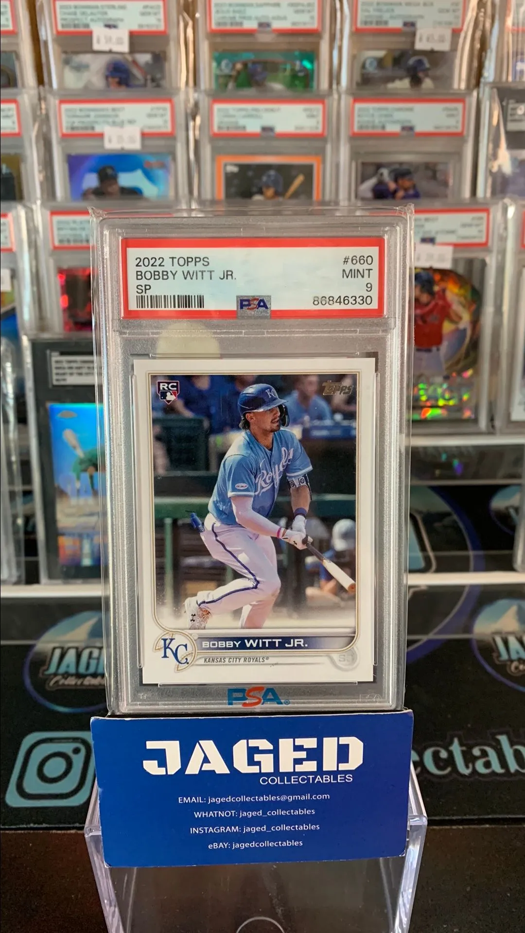 Product image for 2022 Topps Bobby Witt Jr. 660 Sp PSA MINT 9
