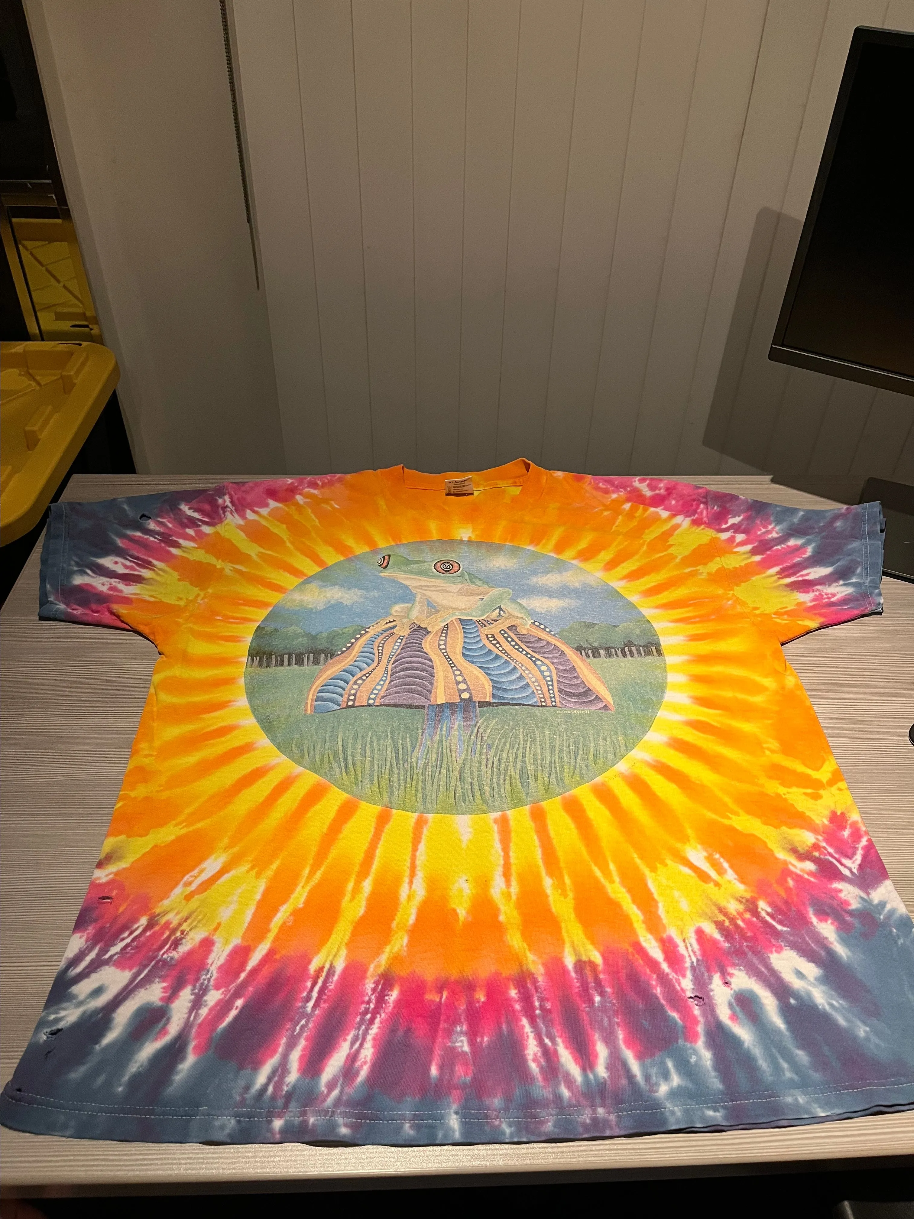 Product image for 1994 Shroom Tie Dye X-Large 23.5”x29” Frog Ripple Junction Xl