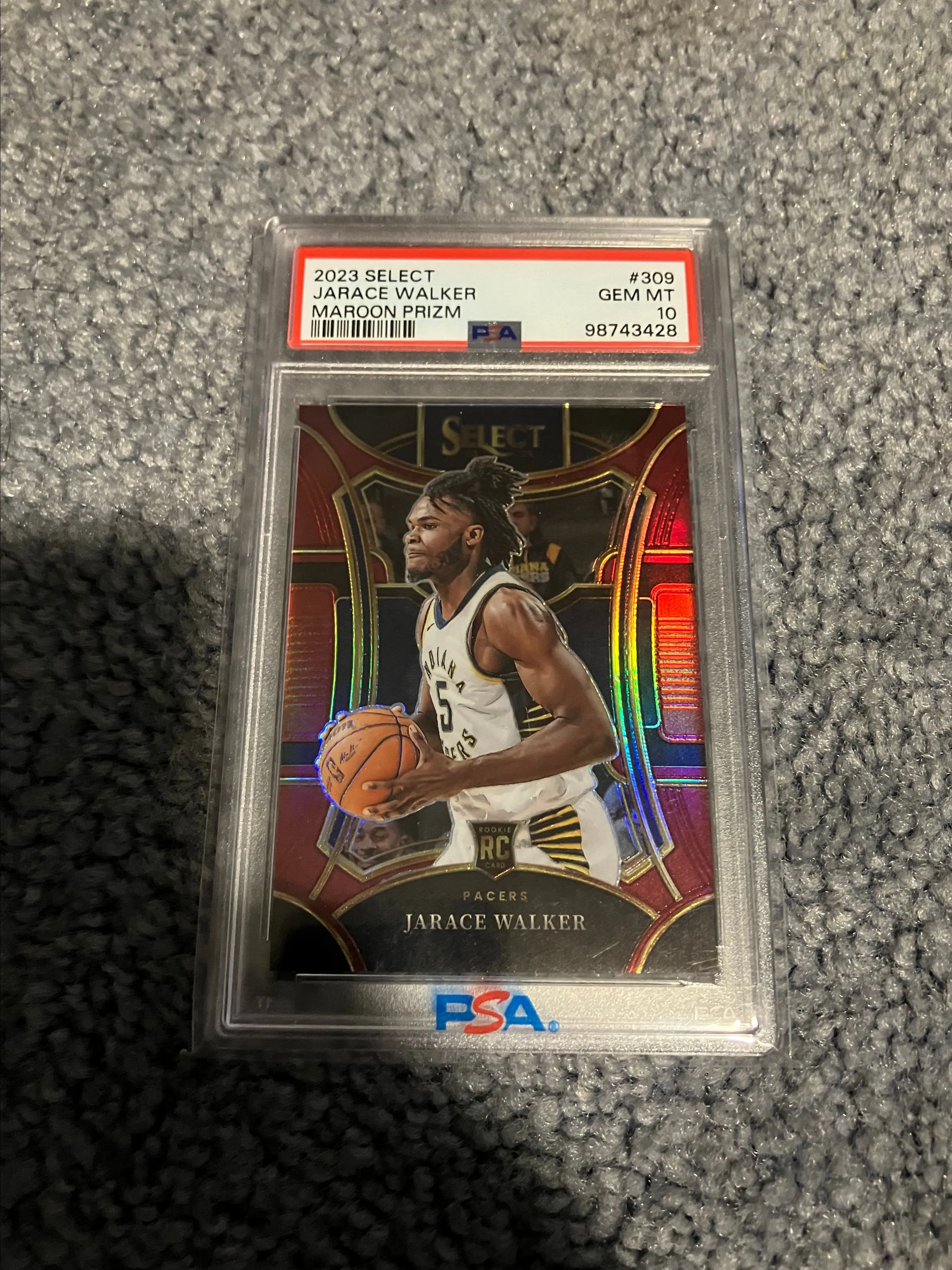 Product image for 2023 Panini Select Jarace Walker 309 Maroon Prizm PSA GEM MT 10