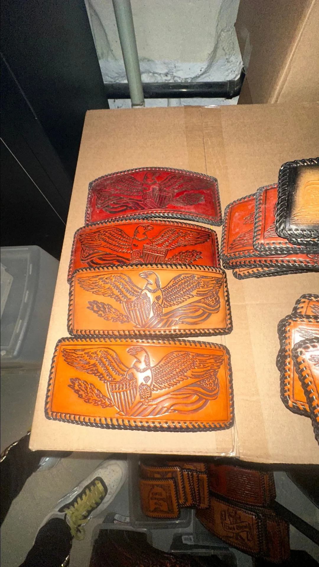 Product image for Eagle with shield leather wallet