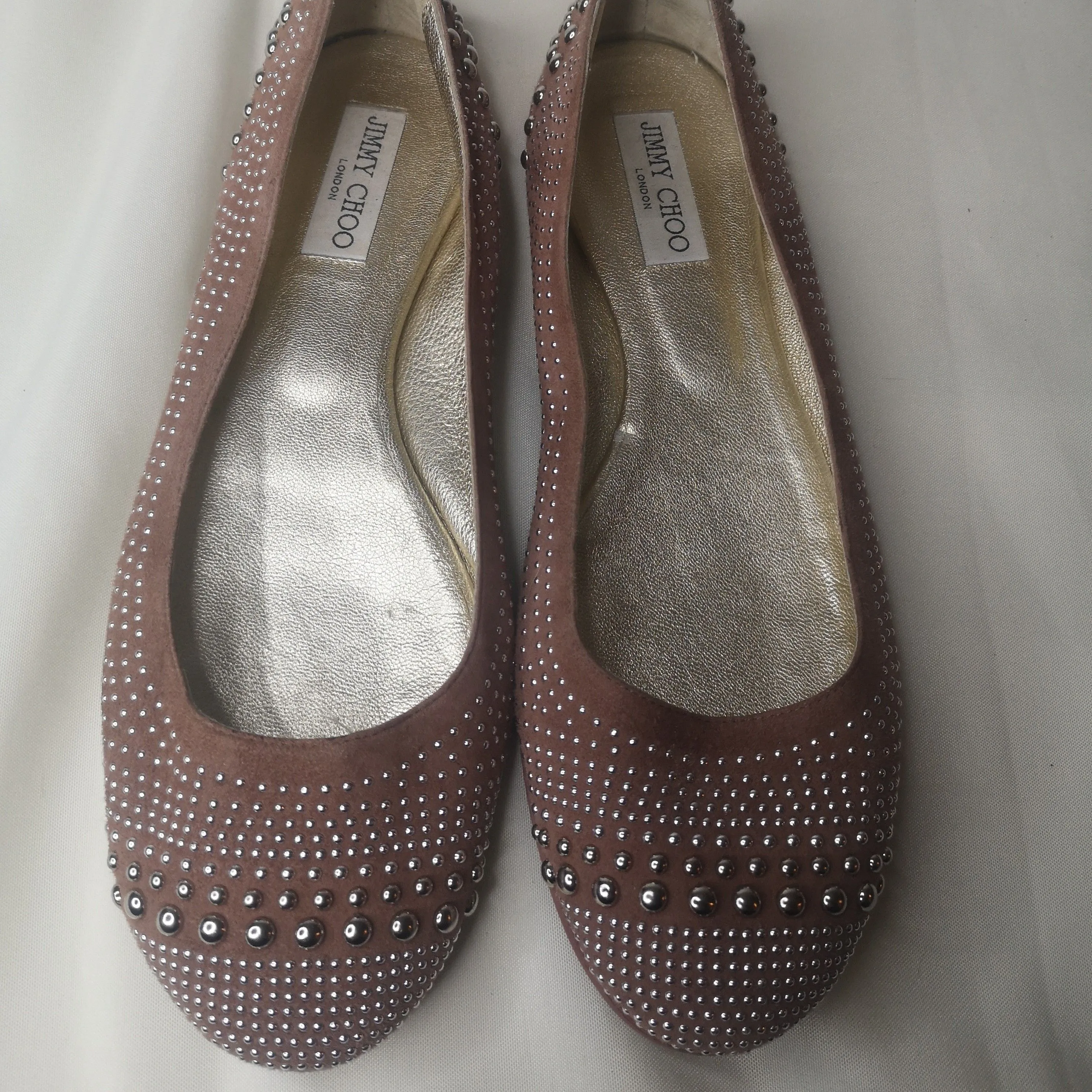 Product image for Jimmy Choo size 41 Cream Stud Flats