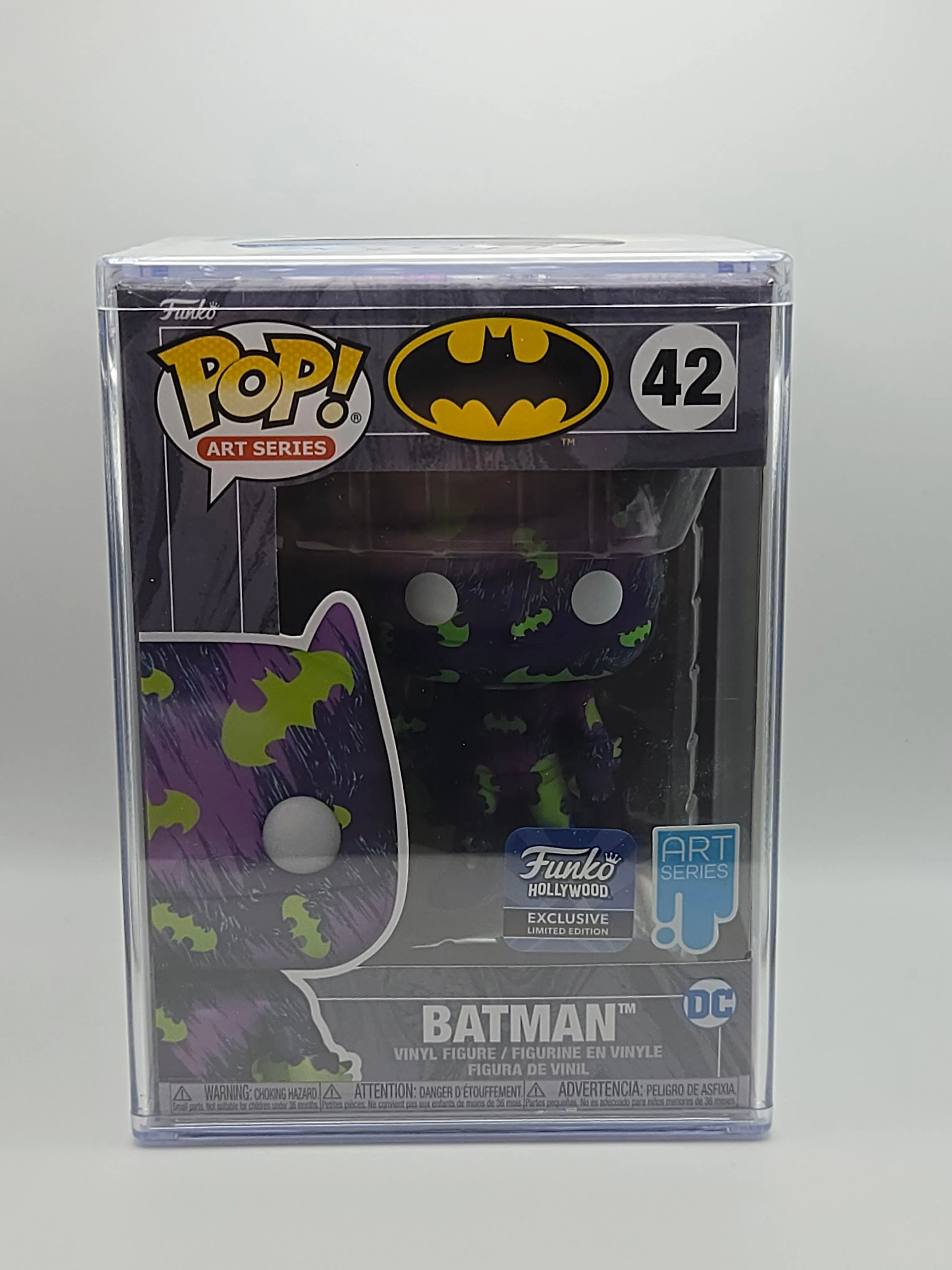 Product image for FUNKO POP! BATMAN #42 HOLLYWOOD EXCLUSIVE ART SERIES PURPLE W/Hard Stack