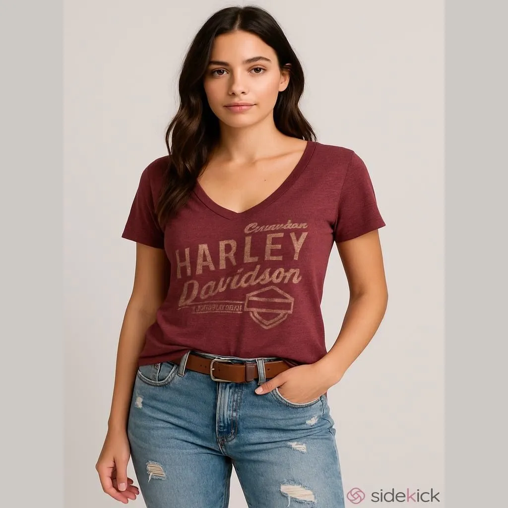 Product image for Women's Harley Davidson T-shirt, Size M, Red