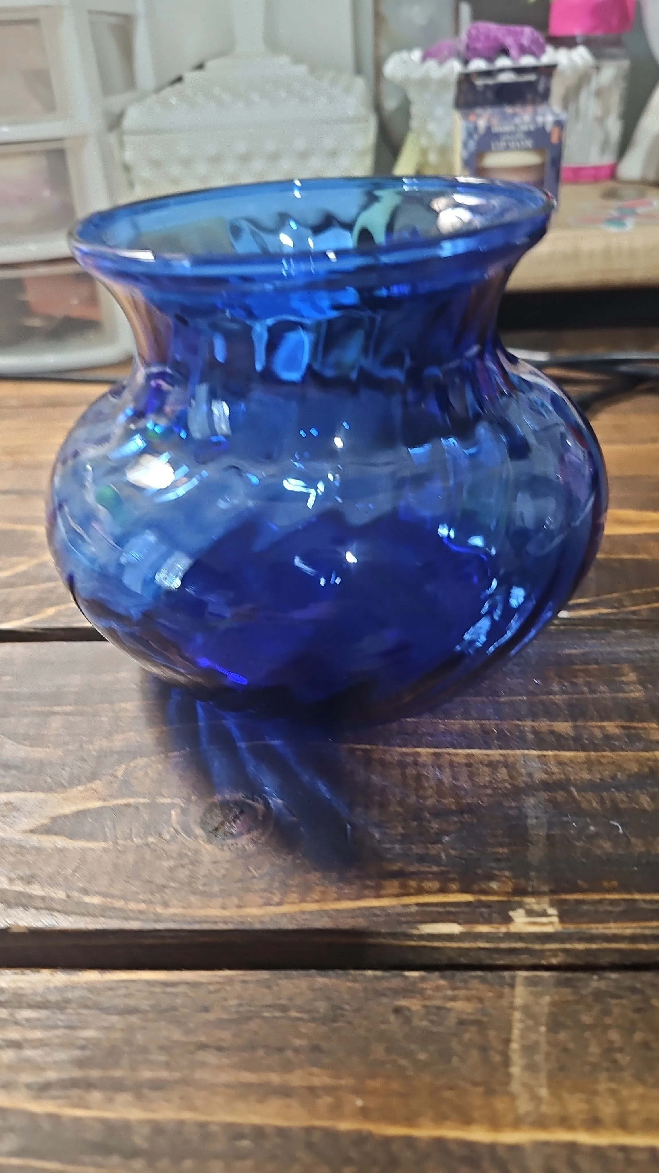 Product image for #1 Cobalt Blue Indian Glass Vase