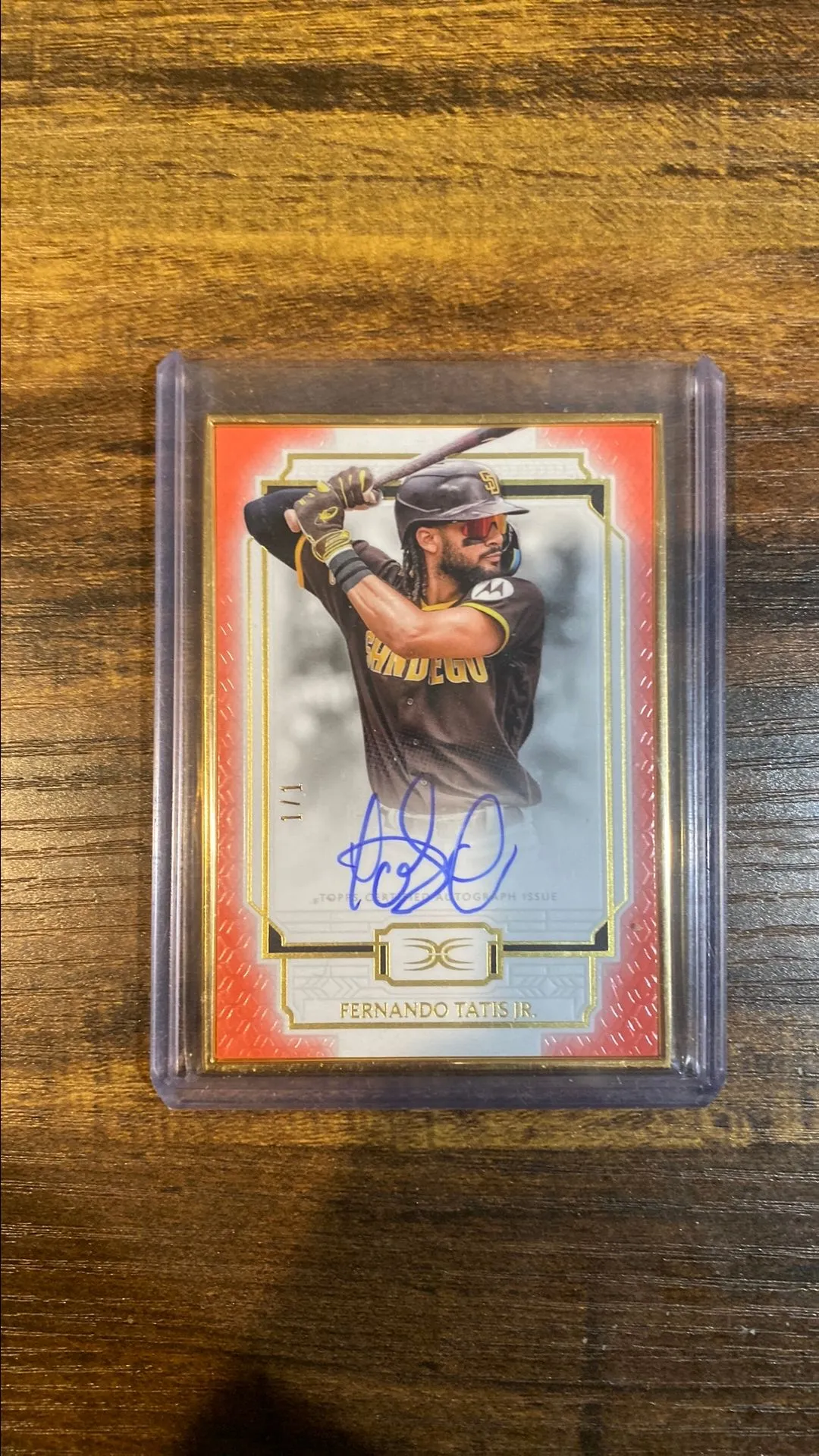 Product image for 2024 topps definitive tatis 1/1 gold framed auto