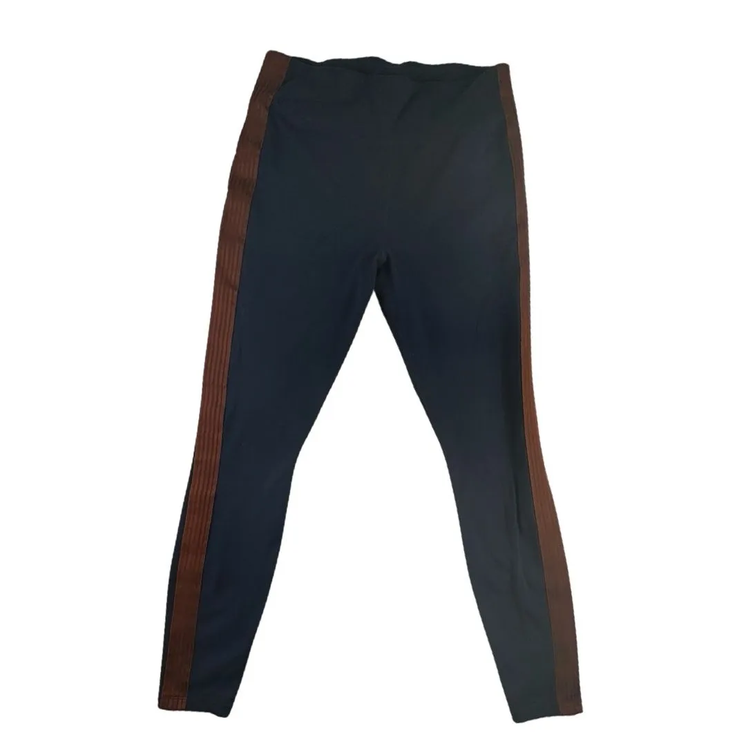 Product image for Athleta Leggings Womens Sz Medium Navy Blue Rust Track Tux Stretch Athletic Yoga