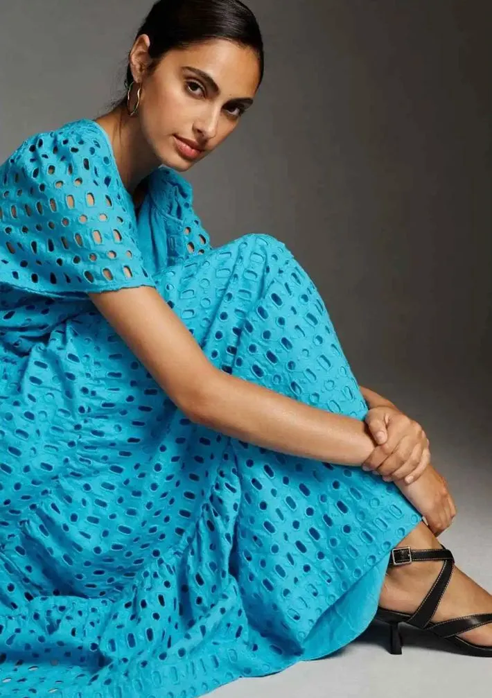NWT Anthropologie Somerset Maxi Dress Eyelet Edition BLUE M  Whatnot:  Shop, Sell, Connect