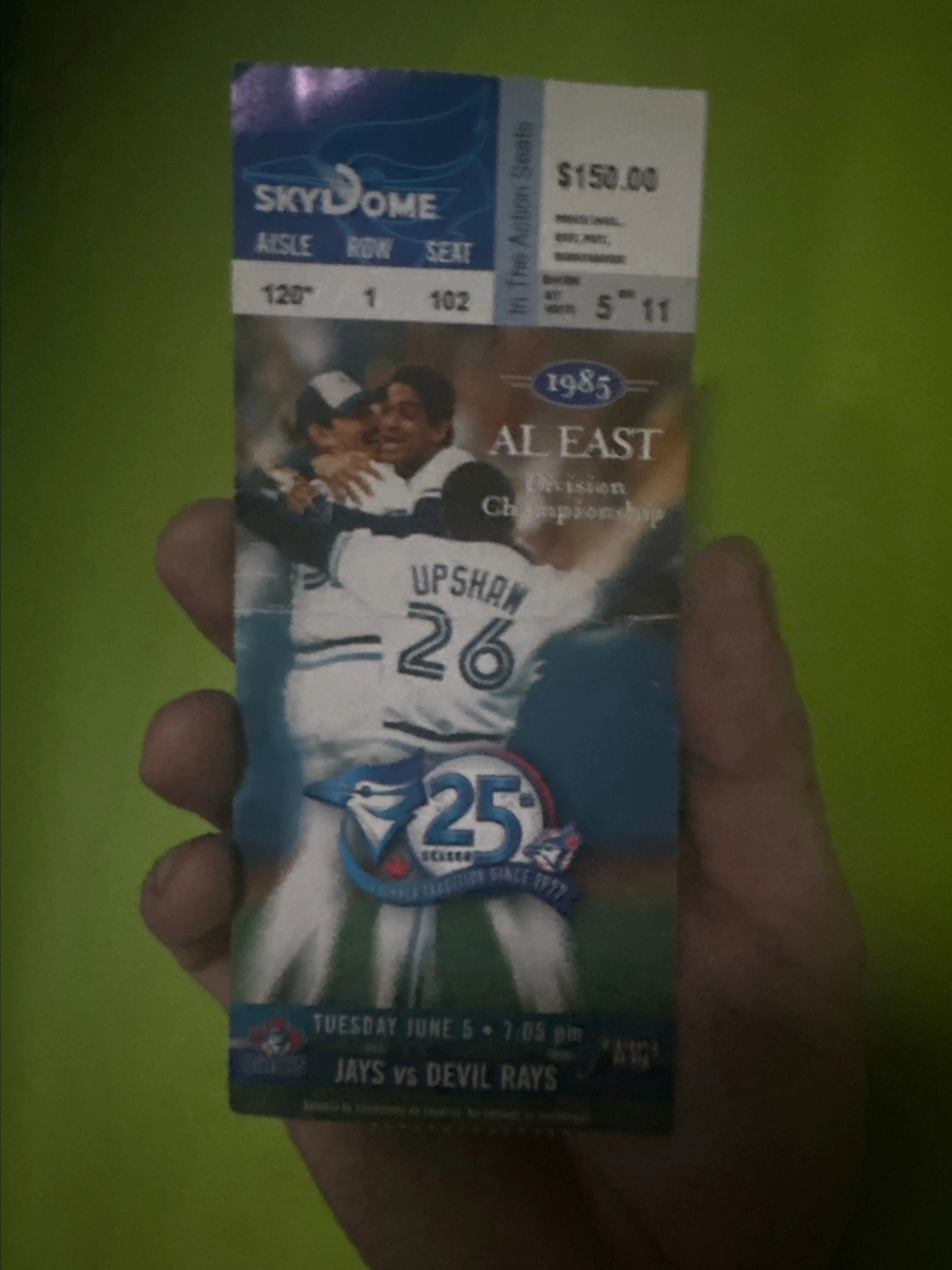 Product image for 1985 Toronto Blue Jays  AL East Championship Ticket -autographed