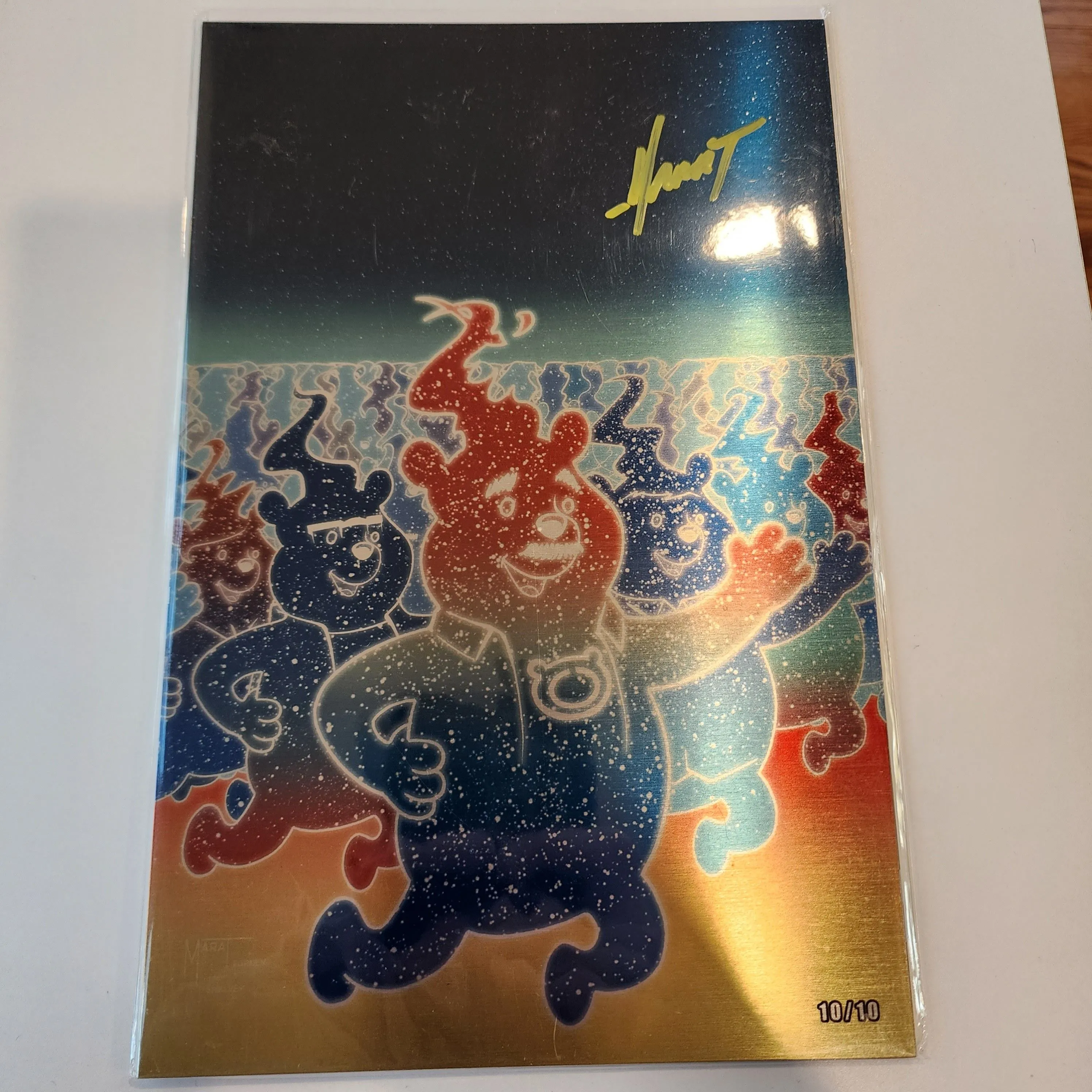 Product image for Do You Pooh? (8 Billion Genies Homage) Metal Virgin Variant 10/10 Signed by Marat Mychaels