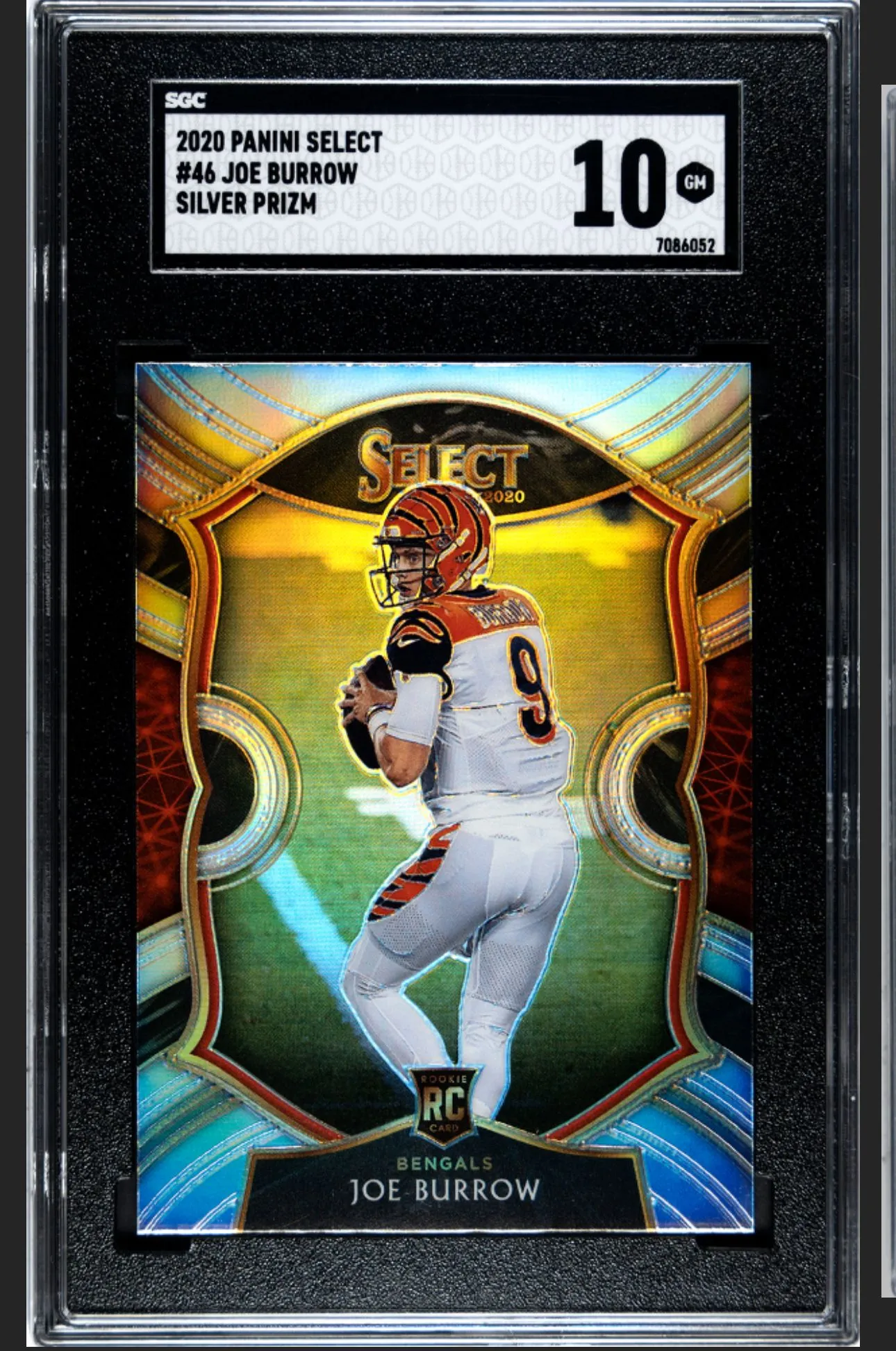 Product image for 2020 Panini Select Joe Burrow SGC Silver Prizm 10