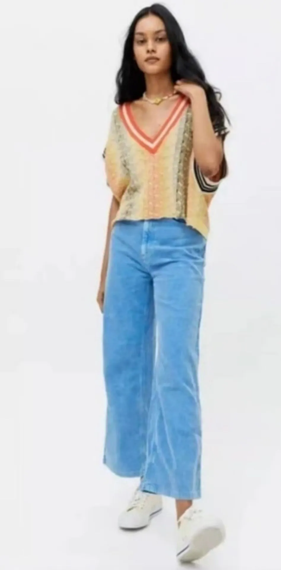 Product image for N. (SIZE 25) NWT URBAN OUTFITTERS BDG HIGH & WIDE CORDS (WAIST 12.75, R 11.5, INSEAM 28)