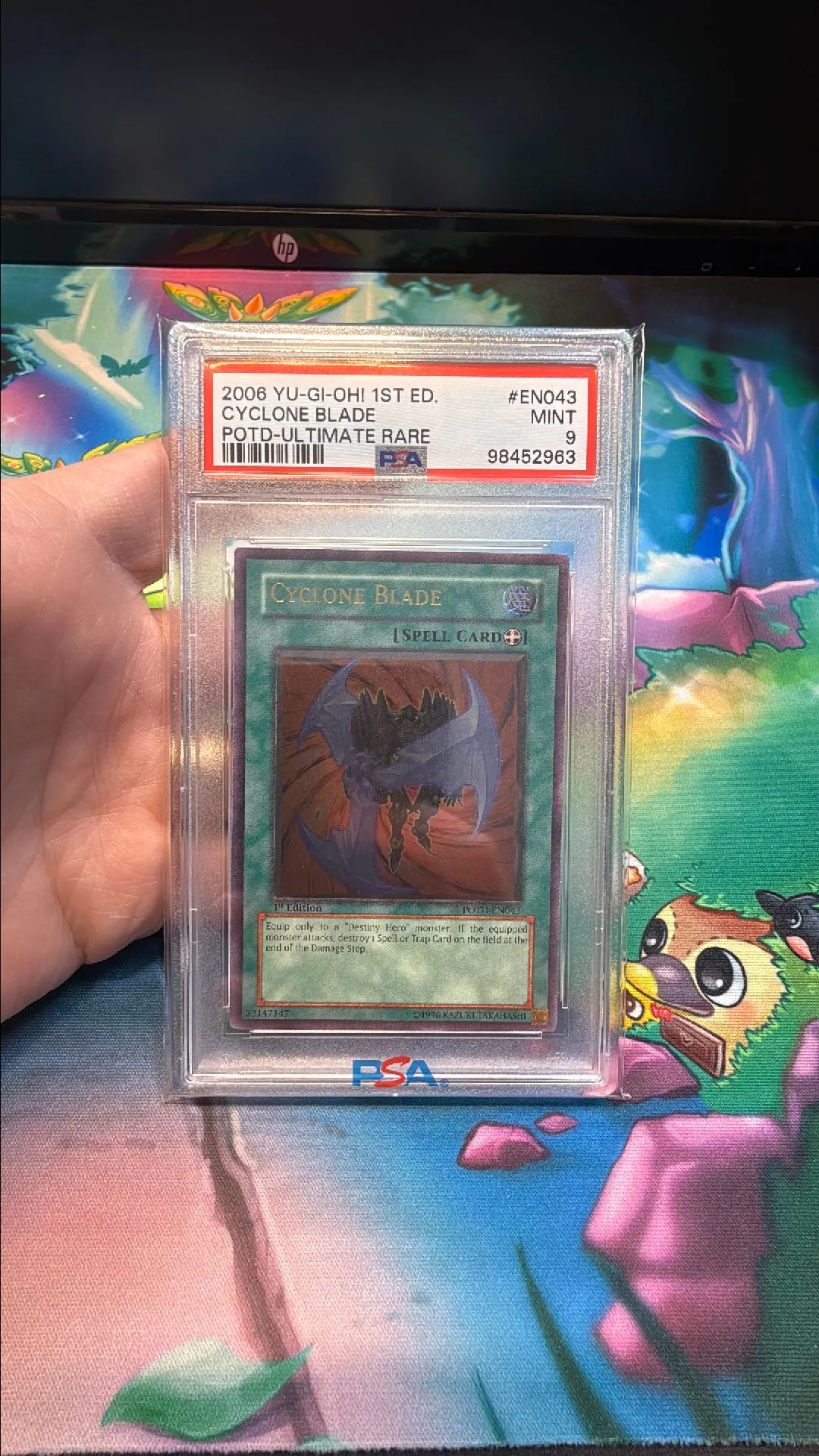 Product image for 2006 Yu-Gi-Oh! Potd-Power Of The Duelist Cyclone Blade Potd-Ultimate Rare PSA MINT 9