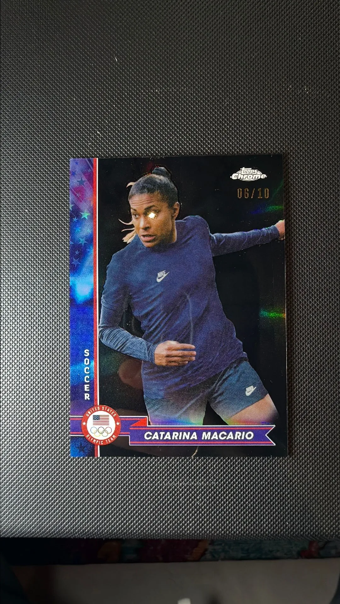 Product image for Catarina Macario /10 2024 Topps Chrome Olympic Team USWNT Black Refractor