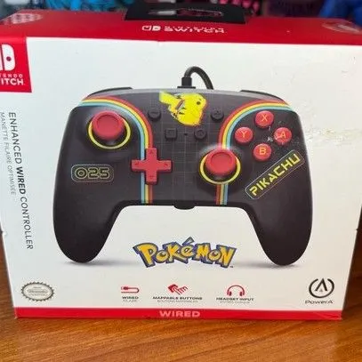 Product image for Pikachu Pokémon Nintendo Switch controller WIRED