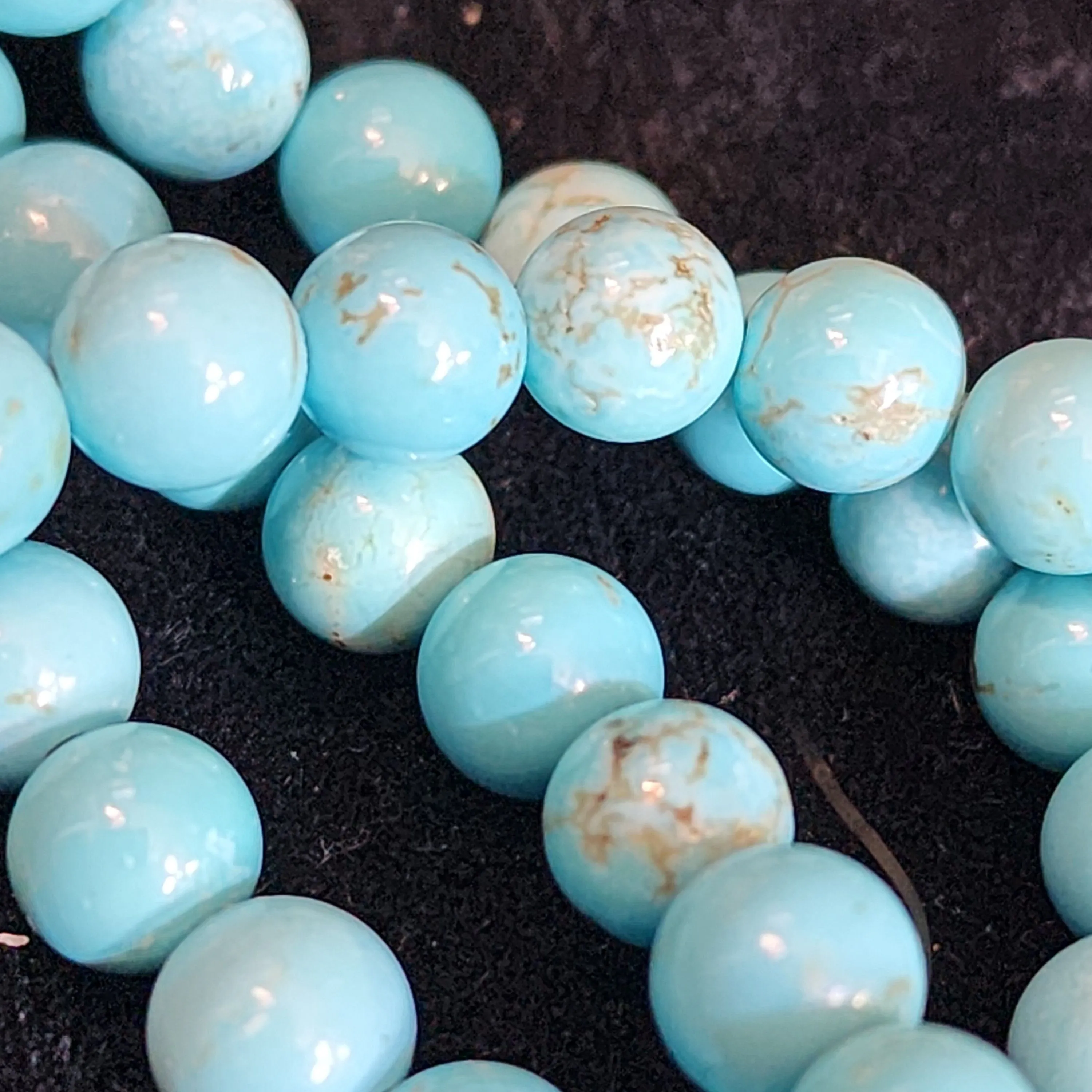 Product image for #18A: "Turquoise " Magnesite (dyed) Round Beads, 6mm 