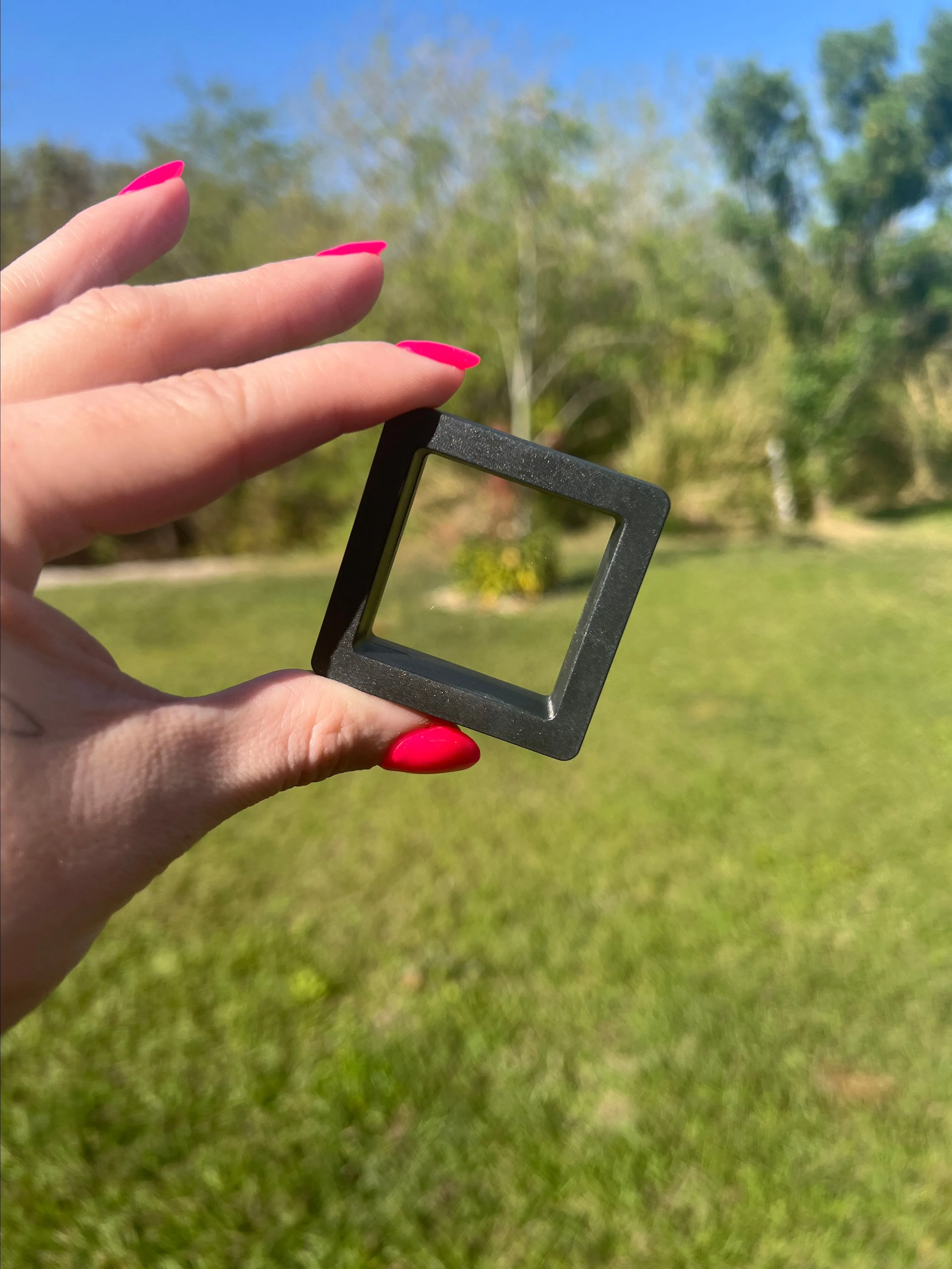 Product image for 2/$3 MINI BLACK FLOATING DISPLAY CASE 1.97x1.97