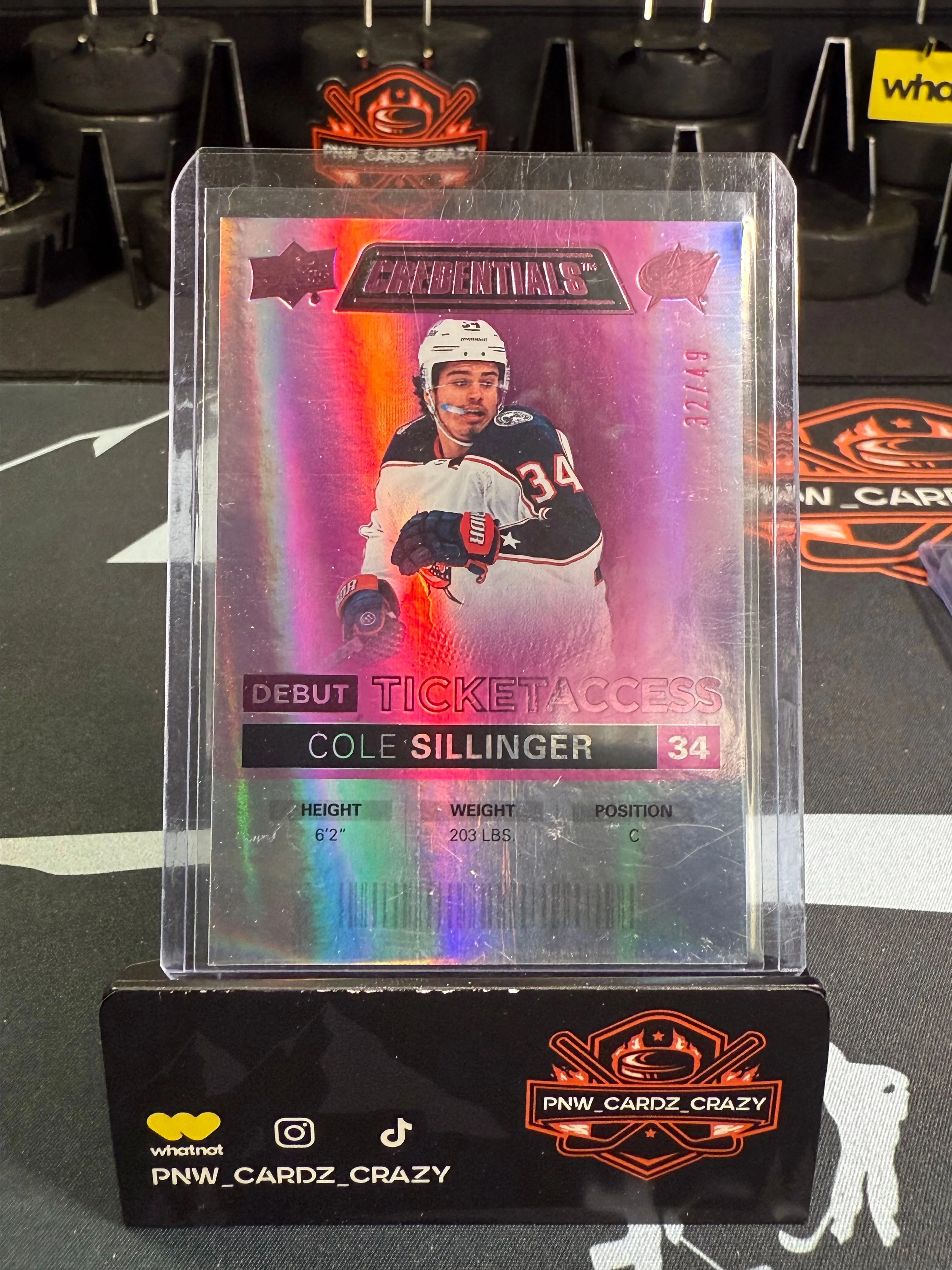 Product image for 2021-22 Credentials DTA /49 Cole Sillinger Columbus Blue Jackets RC