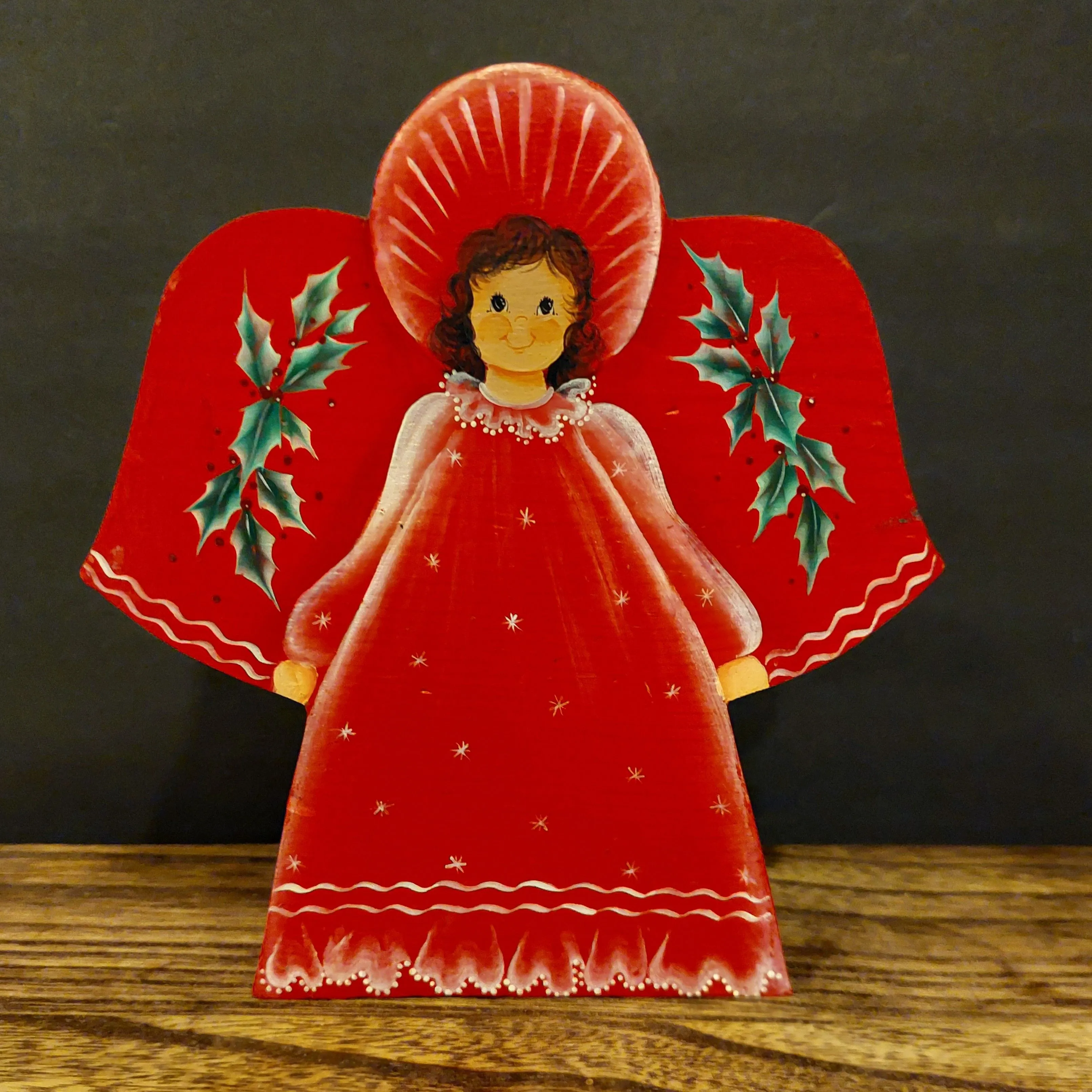 Product image for 0347 Handmade/Handpainted Wooden Red Angel