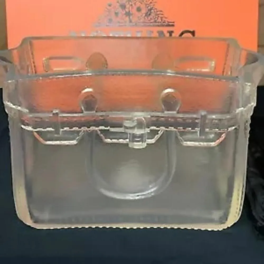 Product image for Translucent Handbag with Scalloped Edge and Textured Border