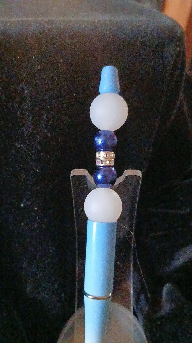Product image for Beadable Pens - Blue to white Ombre pen #210