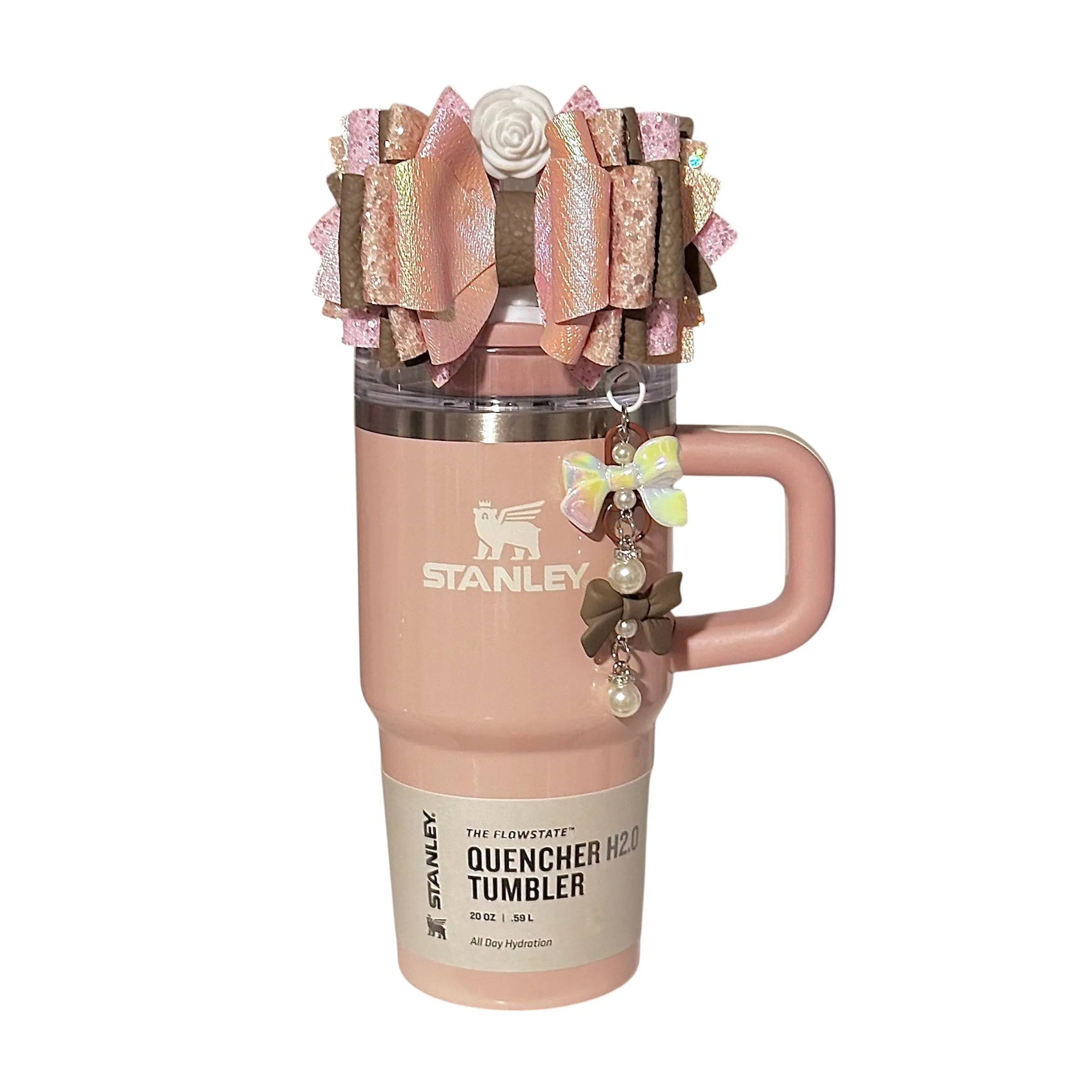Product image for NEW Stanley 20oz Handle Quencher Tumbler - Peach Whip Gloss