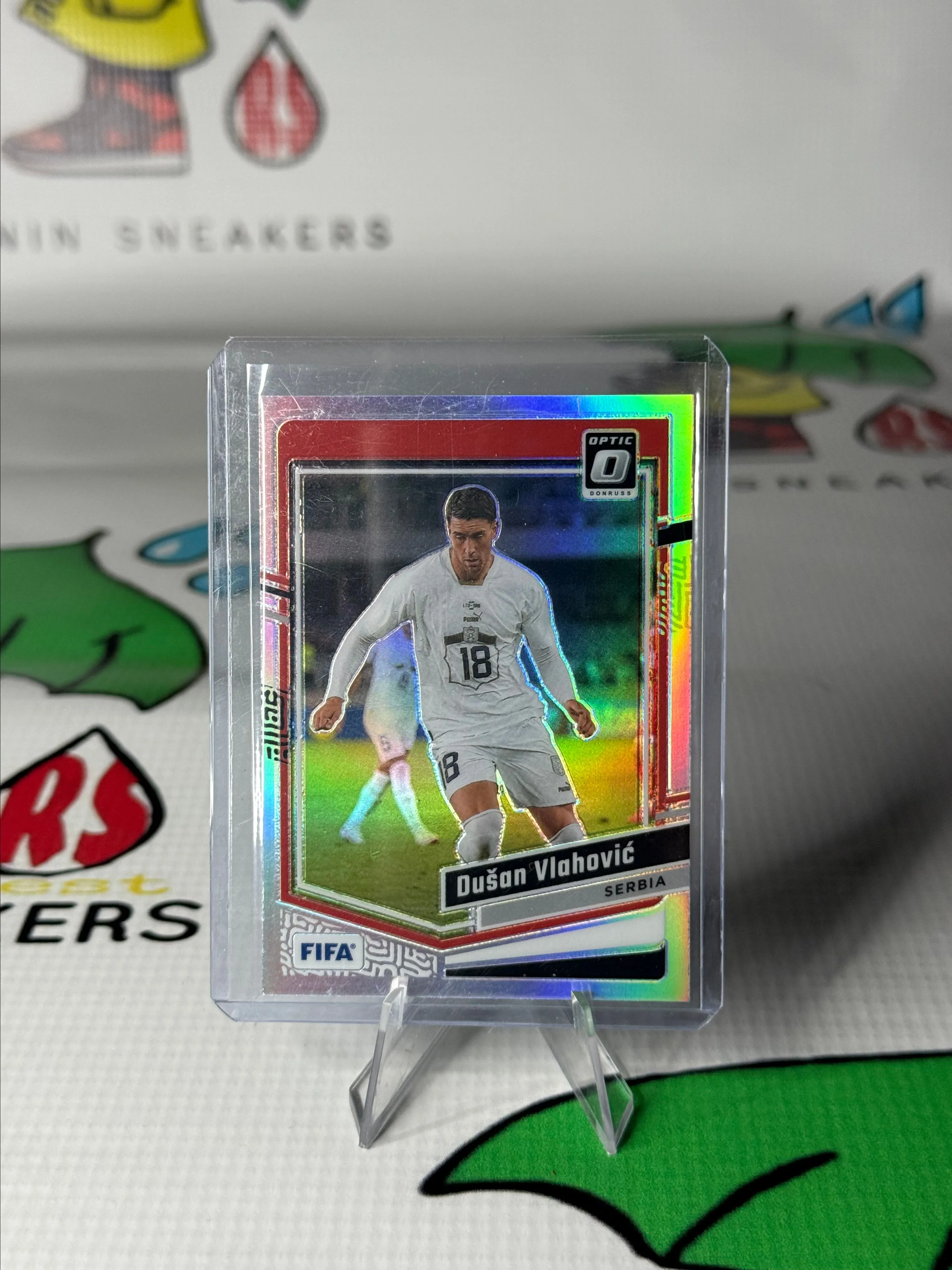 Product image for Dusan Vlahovic 2023-24 Donruss Optic Holo Prizm 