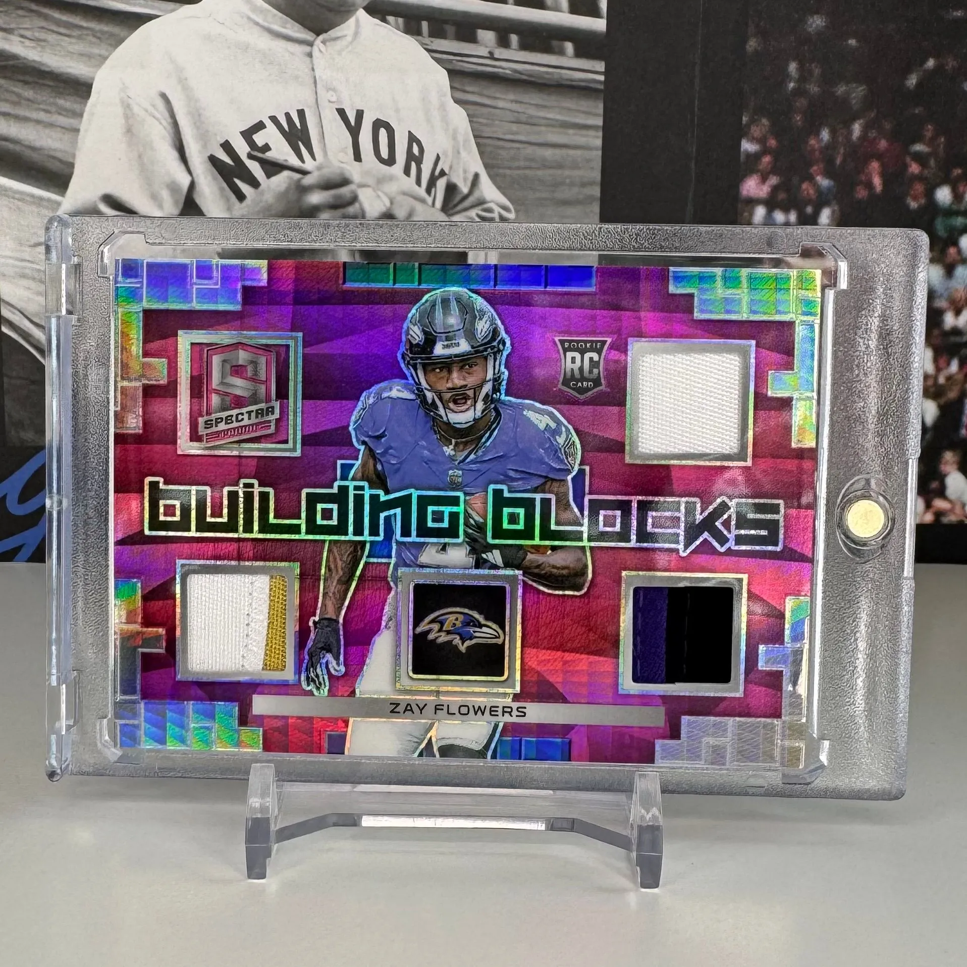 Product image for ZAY FLOWERS RC 2023 Spectra Building Blocks /15 Neon Pink Tri-Patch Ravens