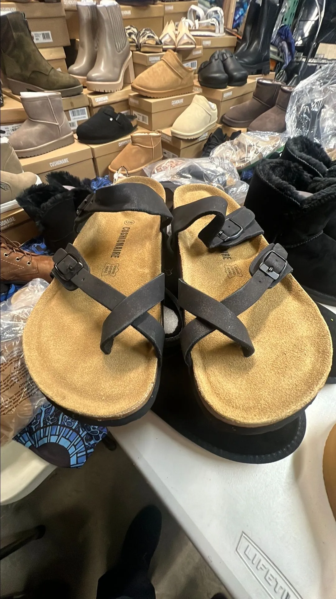 Product image for Women's sz 12 wide cushionaire 2 strap sandals new