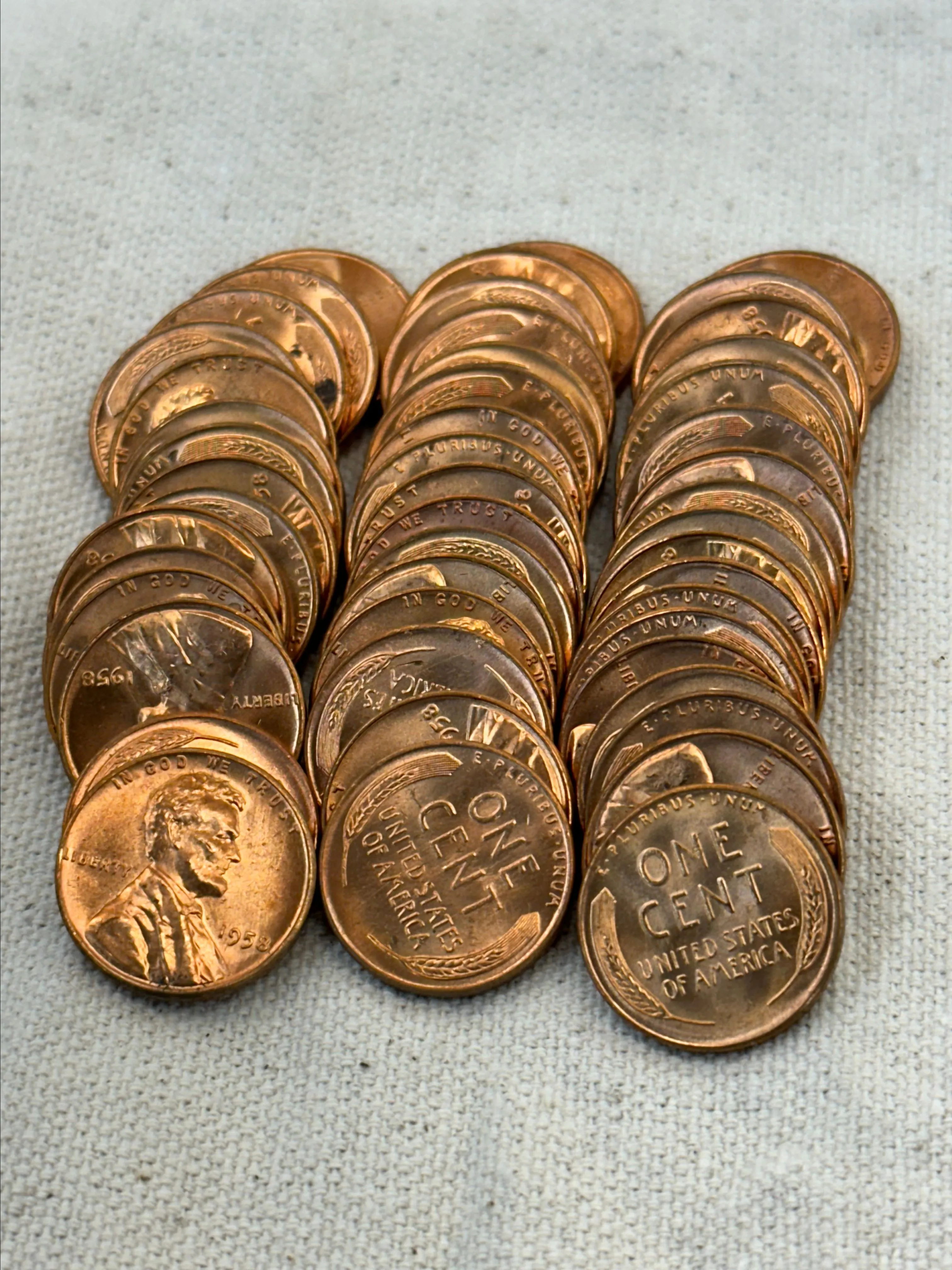 Product image for - *RANDOM DATE* Brilliant Uncirculated Wheat Cent roll 50 coins GEM BU