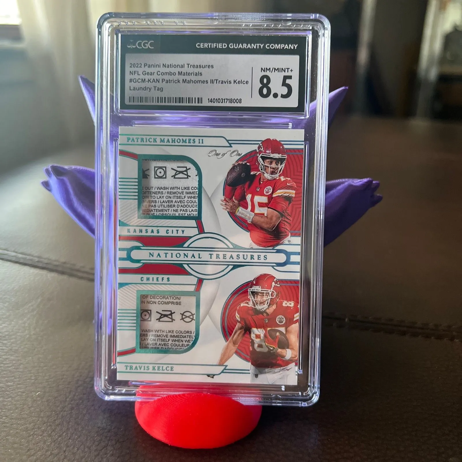 Product image for 1 of 1 2022 panini NT Mahomes/Kelce laundry tag