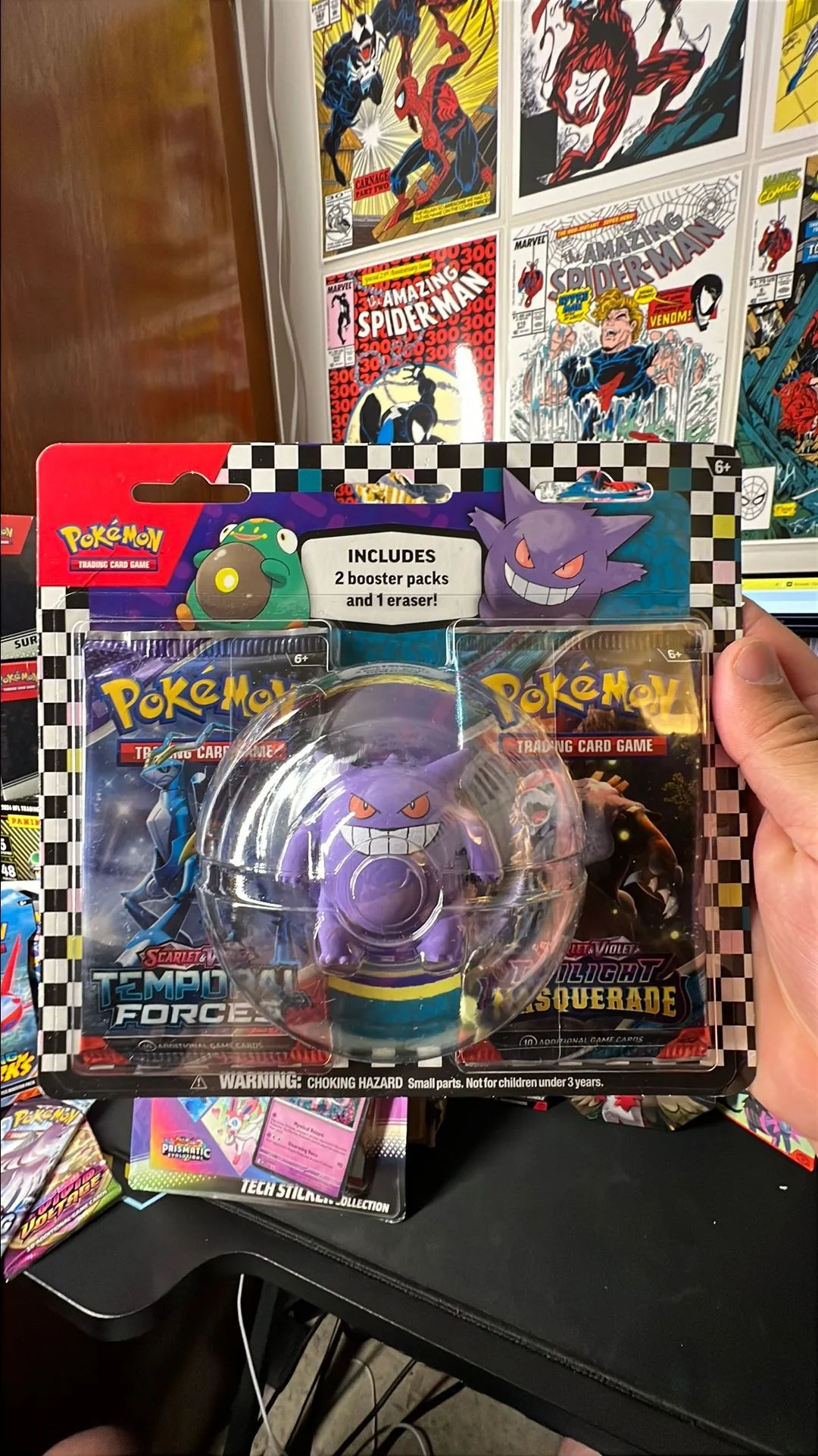 pokémon tcg 2 booster packs & gengar eraser Pokémon 2024 Back to School Eraser Blister – Phantom Card Shop main image 1