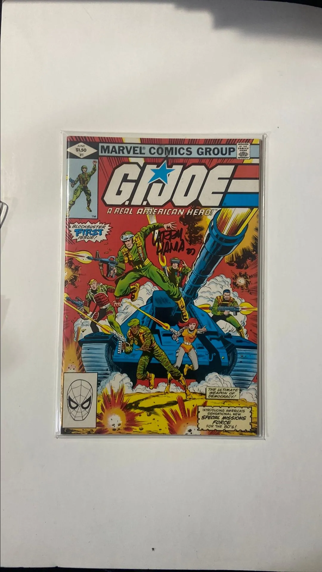 Product image for G.I. JOE 1 Signed by Larry Hama w/COA and Top loader