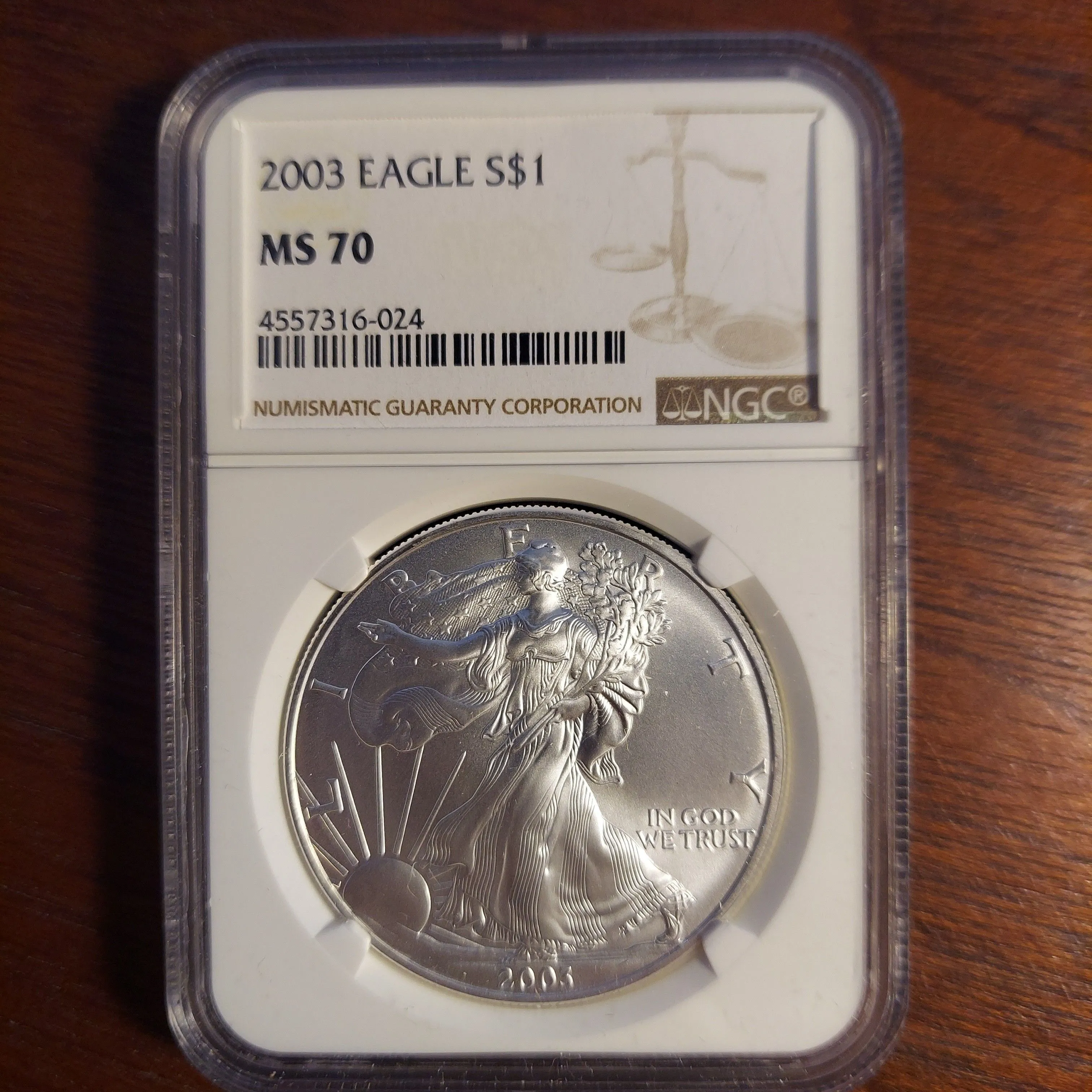 Product image for 2003 American  Silver Eagle NGC MS70