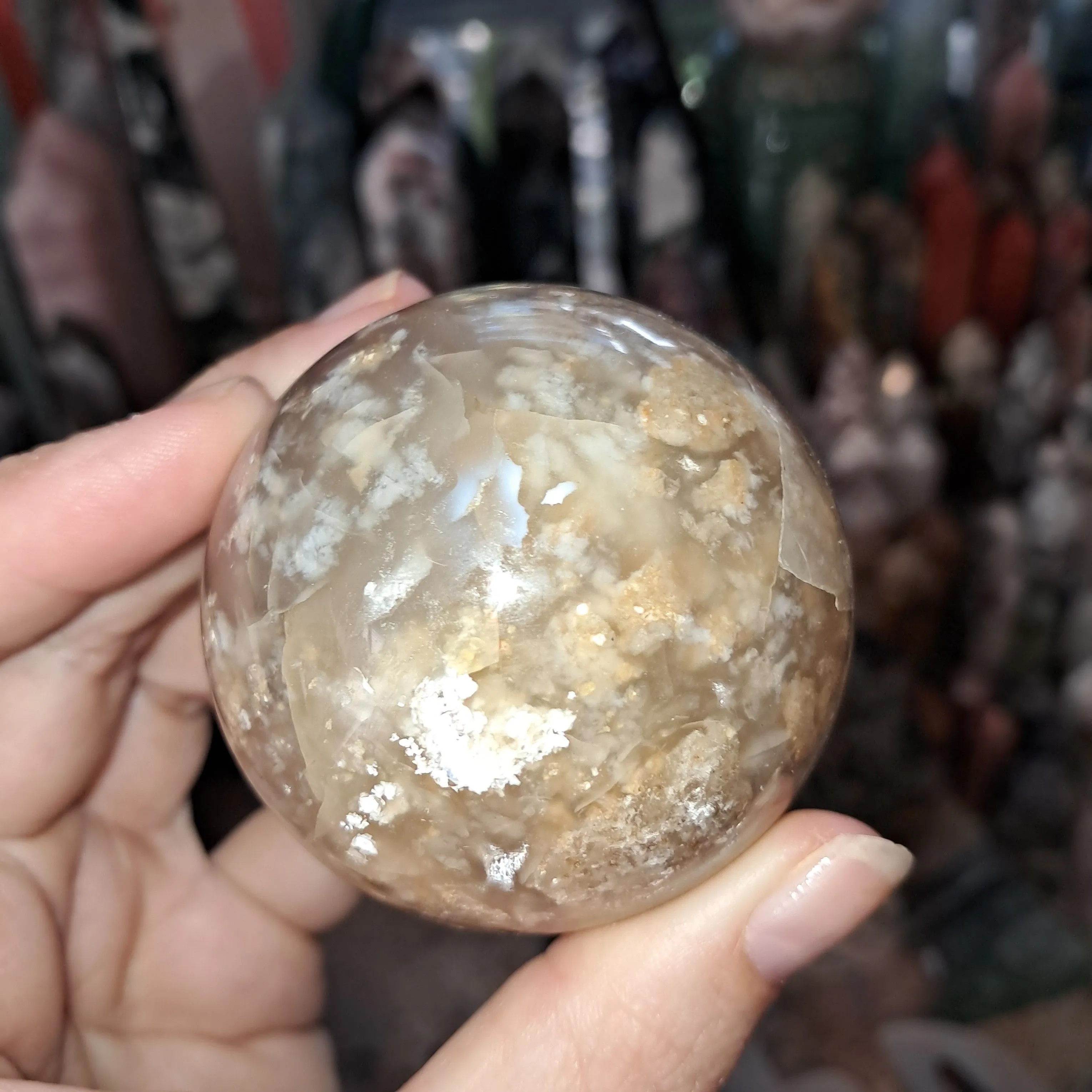 Product image for Flowers agate sphere