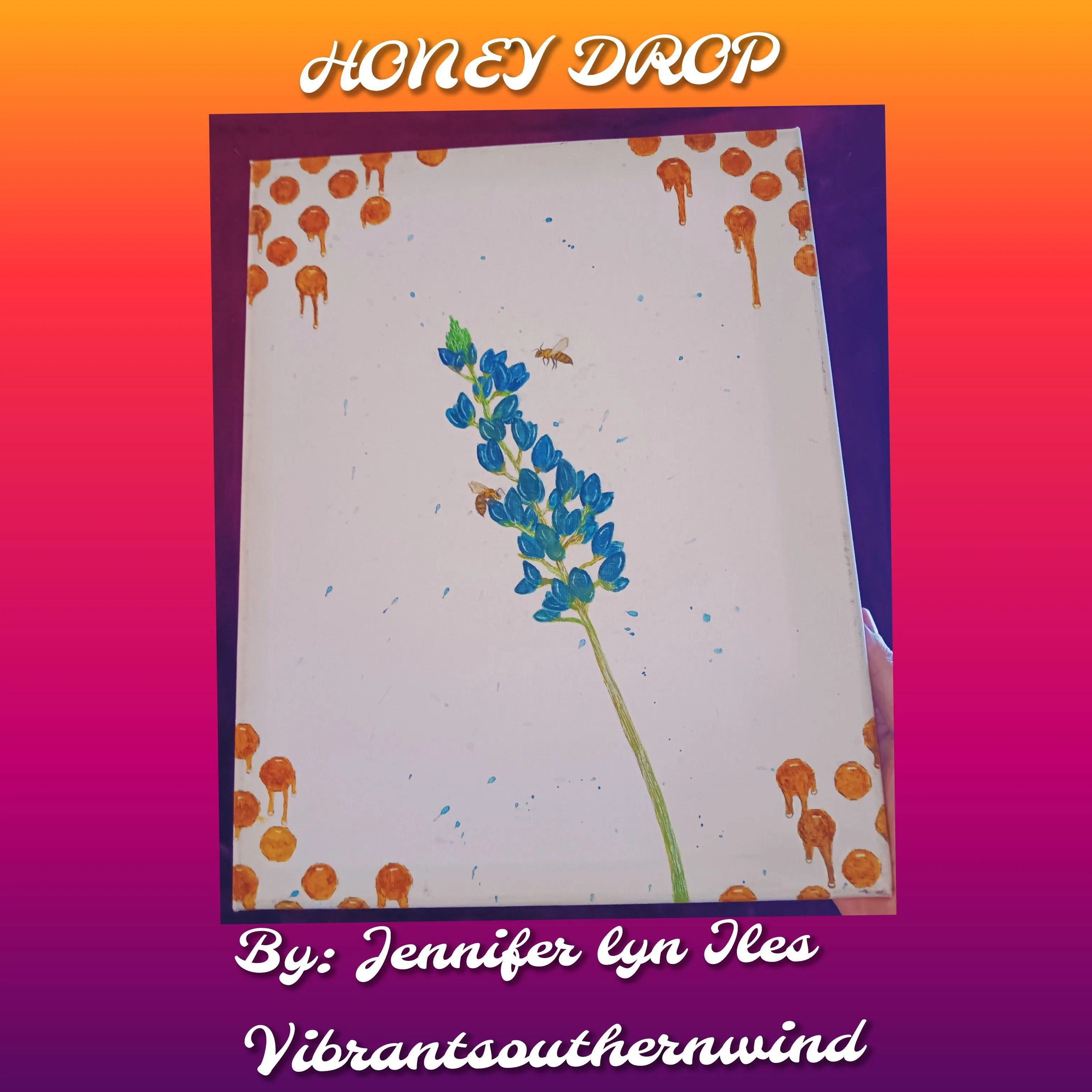 Product image for Epic Flower Art Piece : Honey Drop BlueBonnet Flower