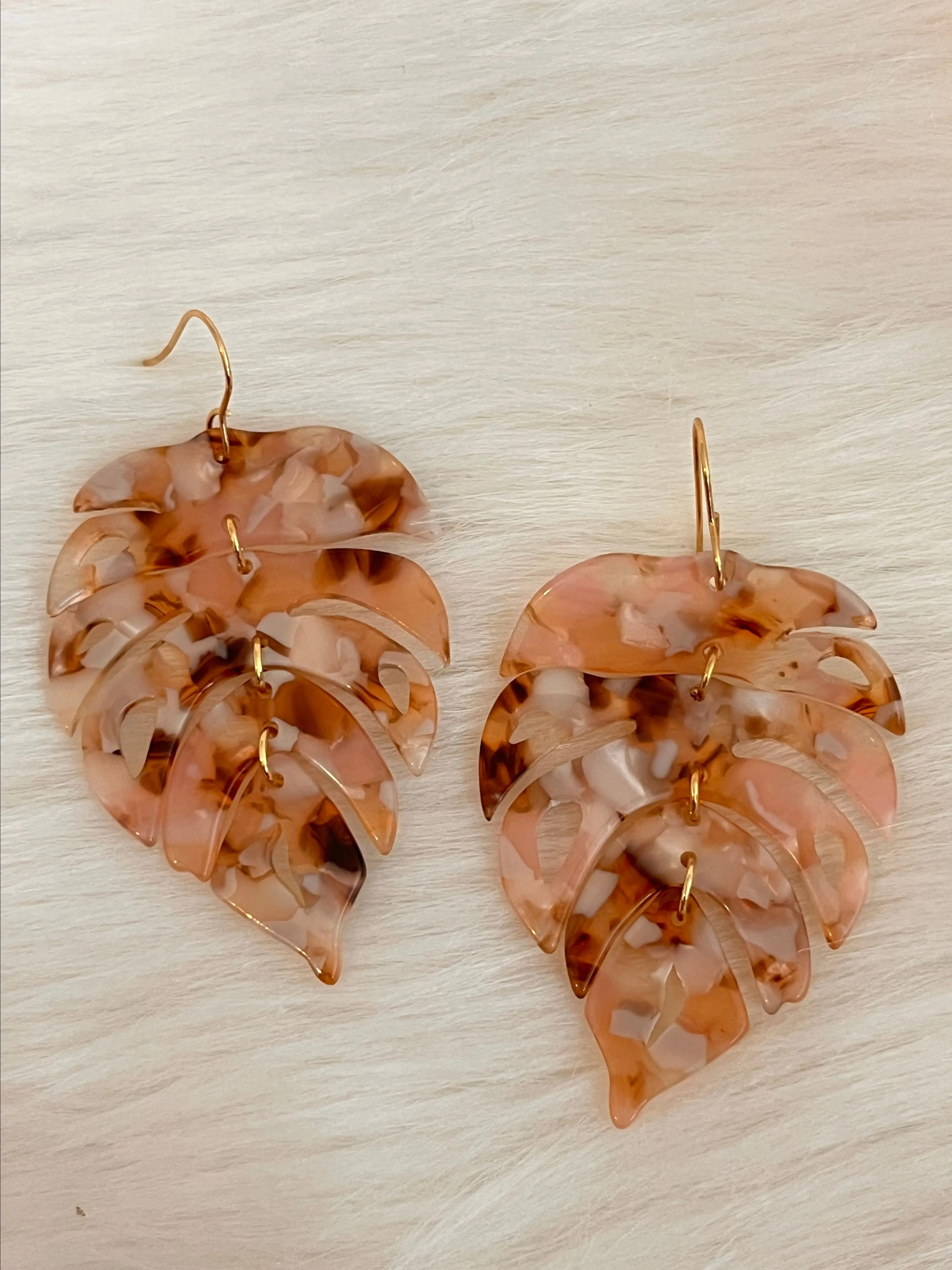 Product image for Brown and cream feather earrings 