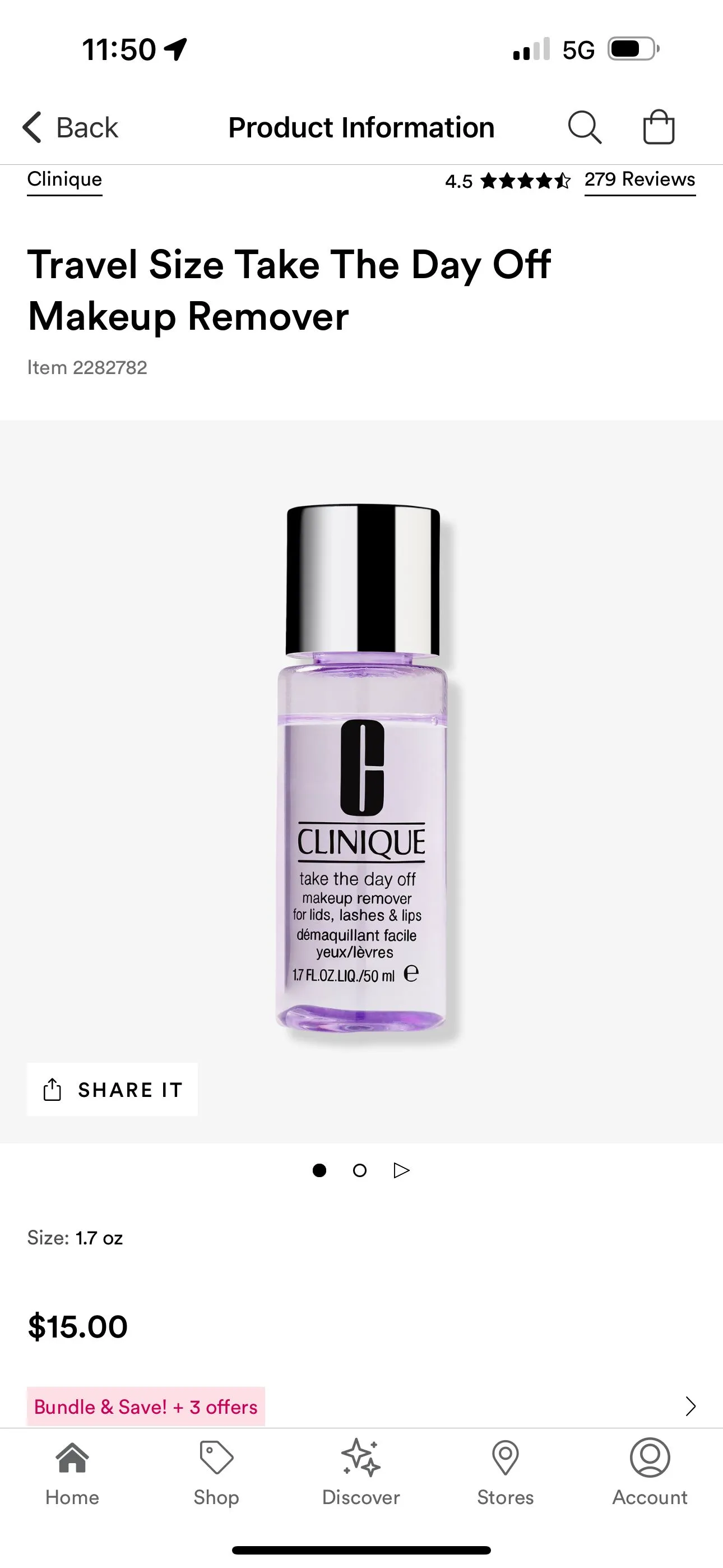Product image for Clinique Makeup Remover Travel Size