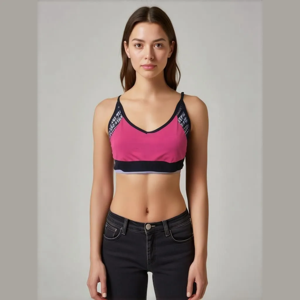 Product image for Women's PINK Sports Bra, Size S, Pink & Black