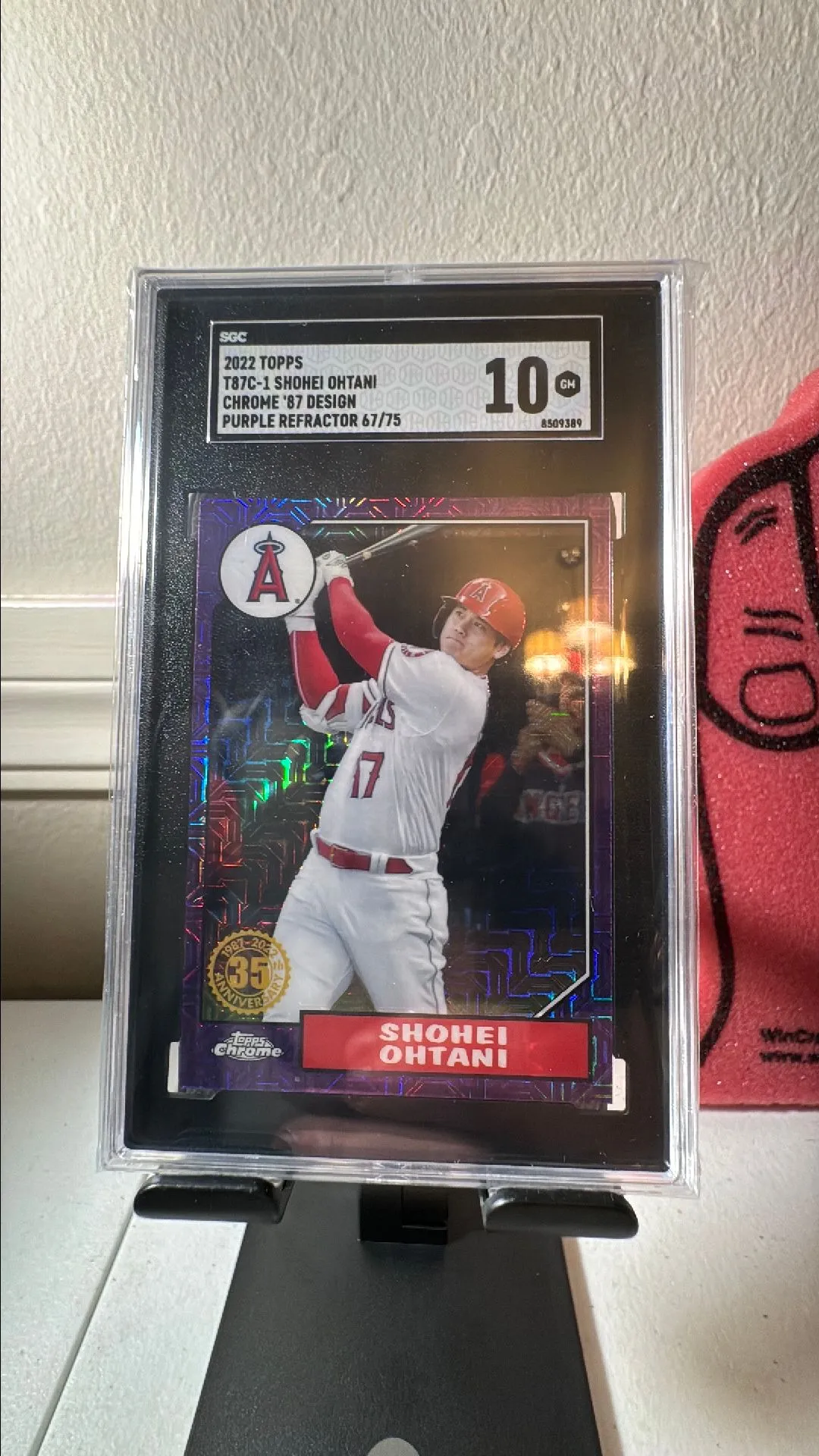 Product image for 2022 Topps Shohei Ohtani SGC Chrome '87 Design Purple Refractor 10