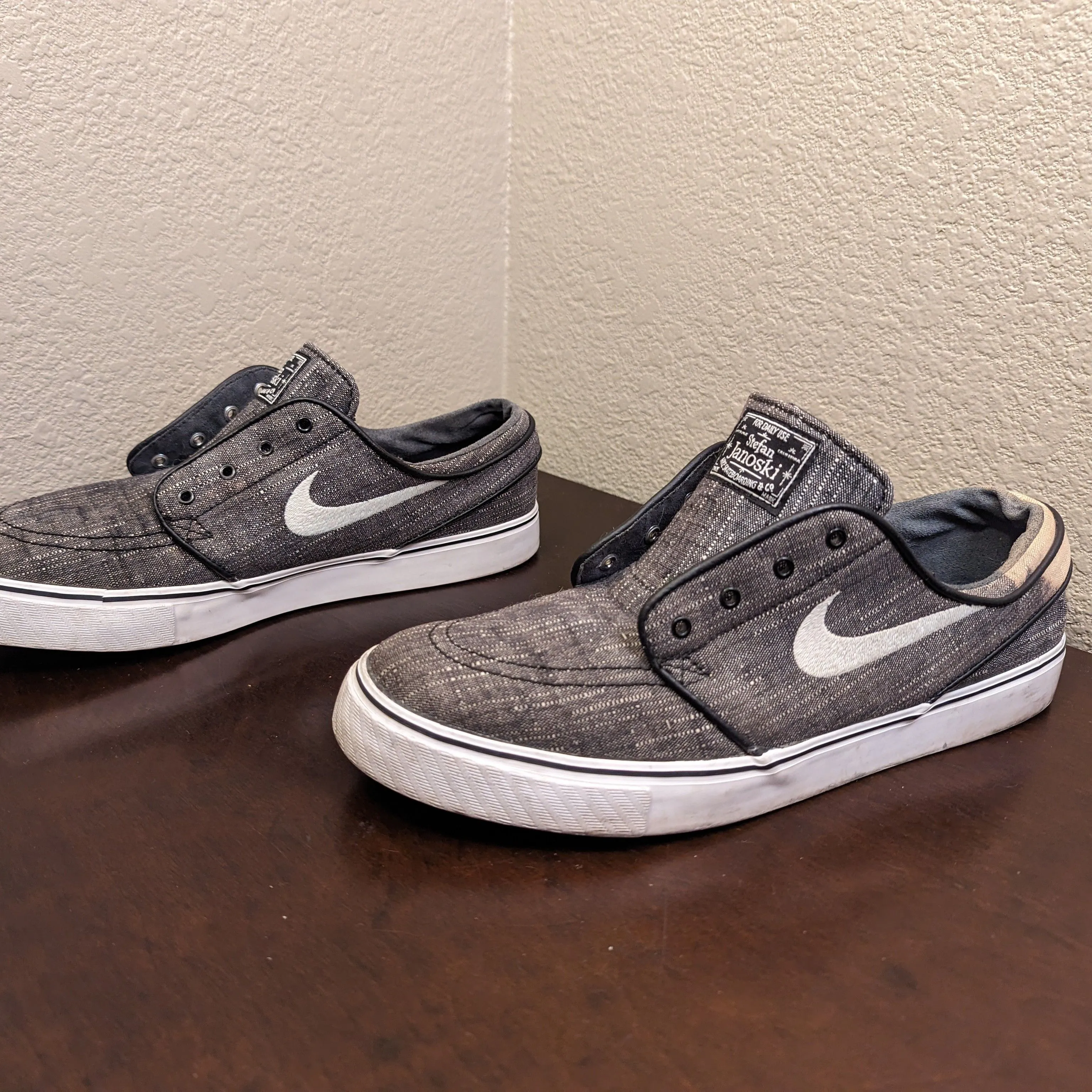 Product image for Nike Zoom SB Stefan Janoski Canvas Skate Shoes Grey/White (615957-003) Mens 10 Beaters