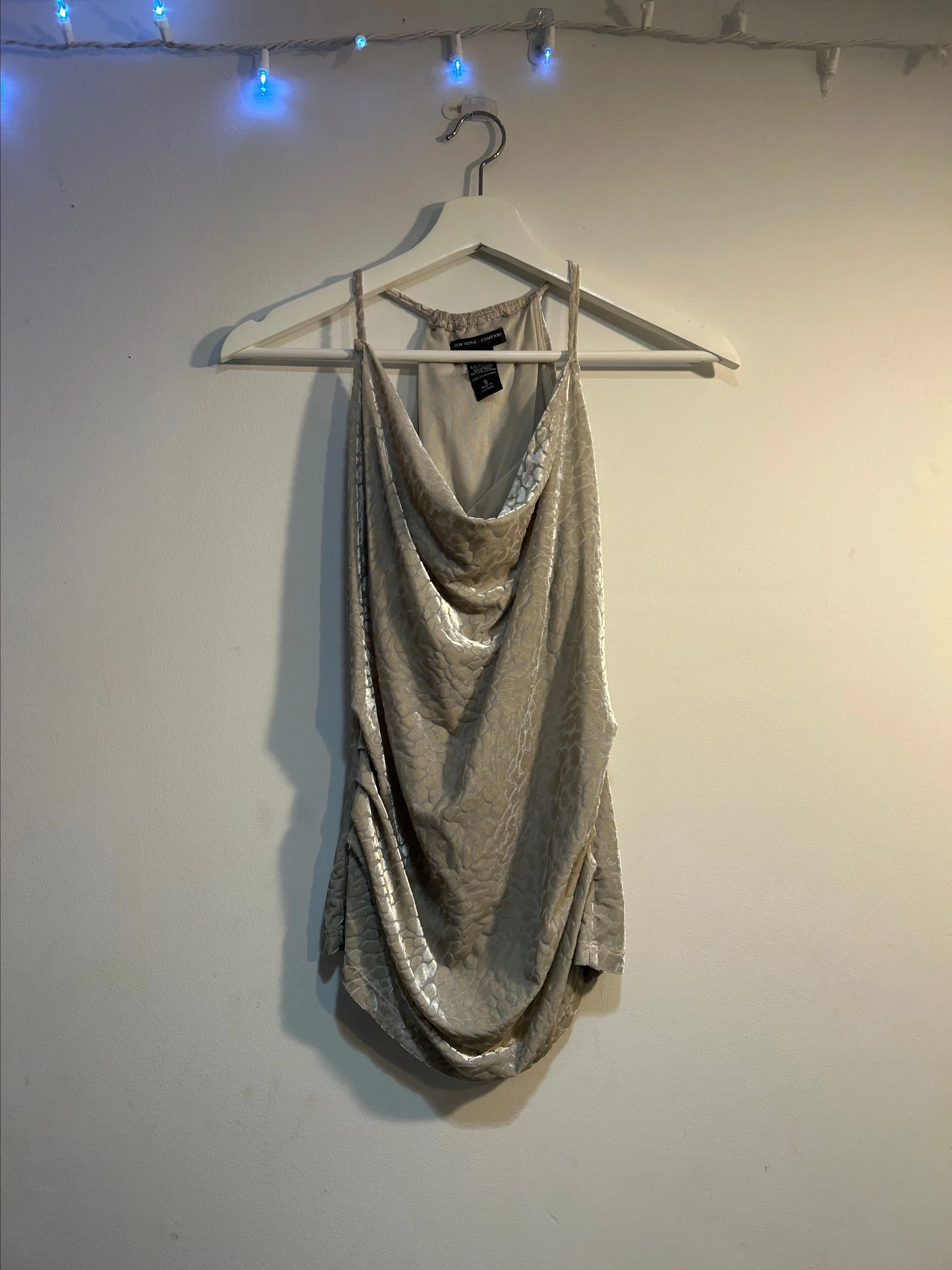 Product image for New York & Co. Beige Halter leopard print blouse