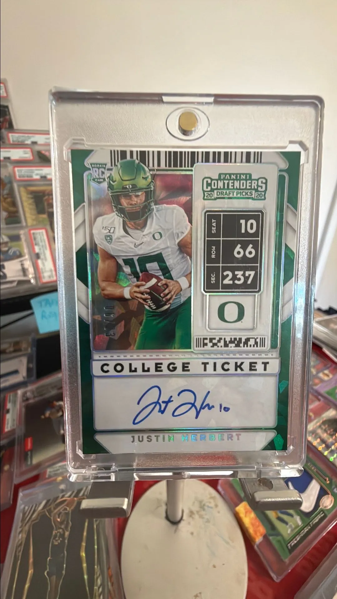 Product image for Justin Herbert Panini Contenders Rookie Cracked Ice Auto /23