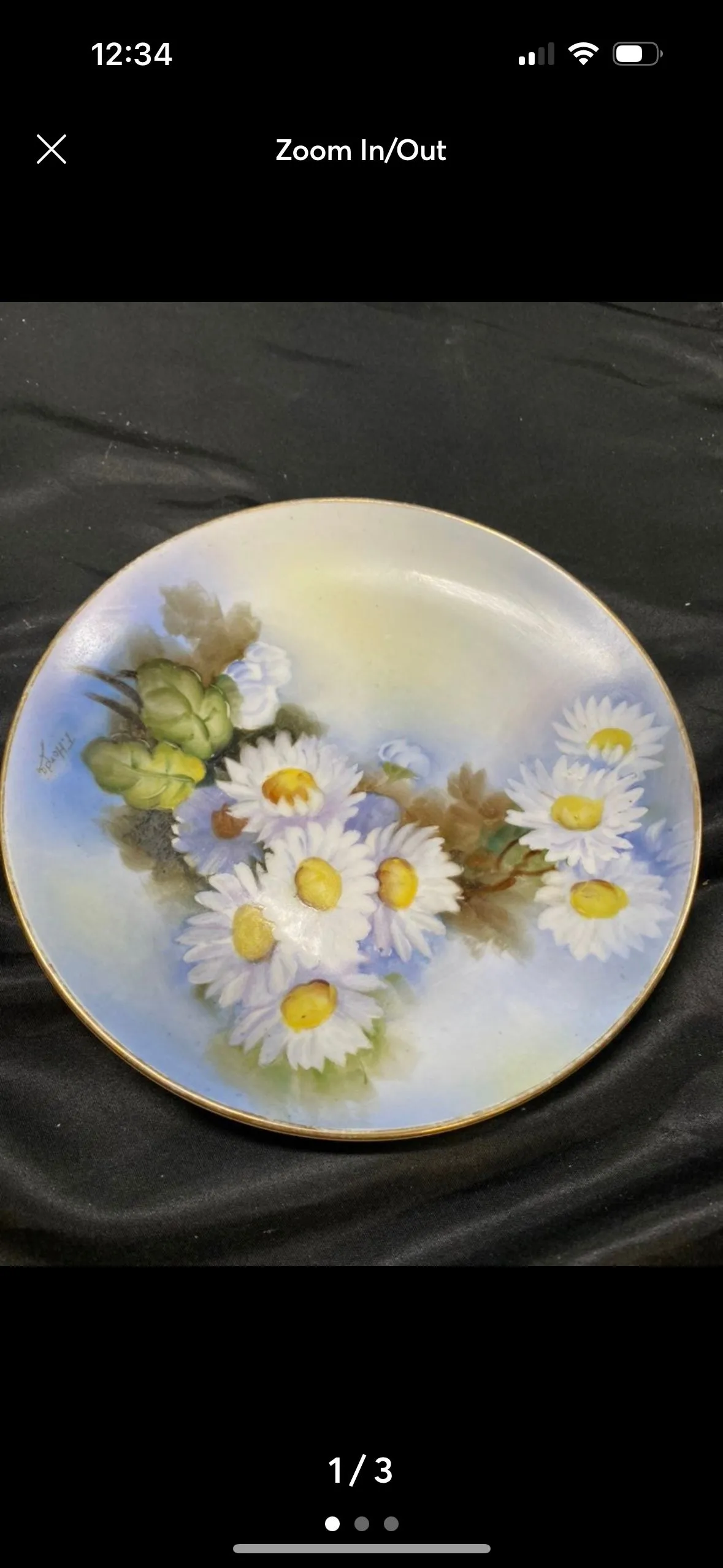 Product image for Vintage Noritake Hand Painted Daisies Plate