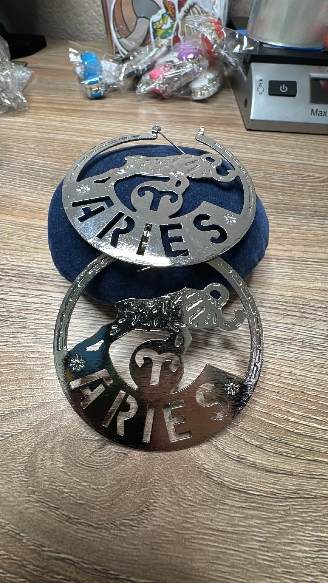 Product image for New Aries Silver Metal Hoops