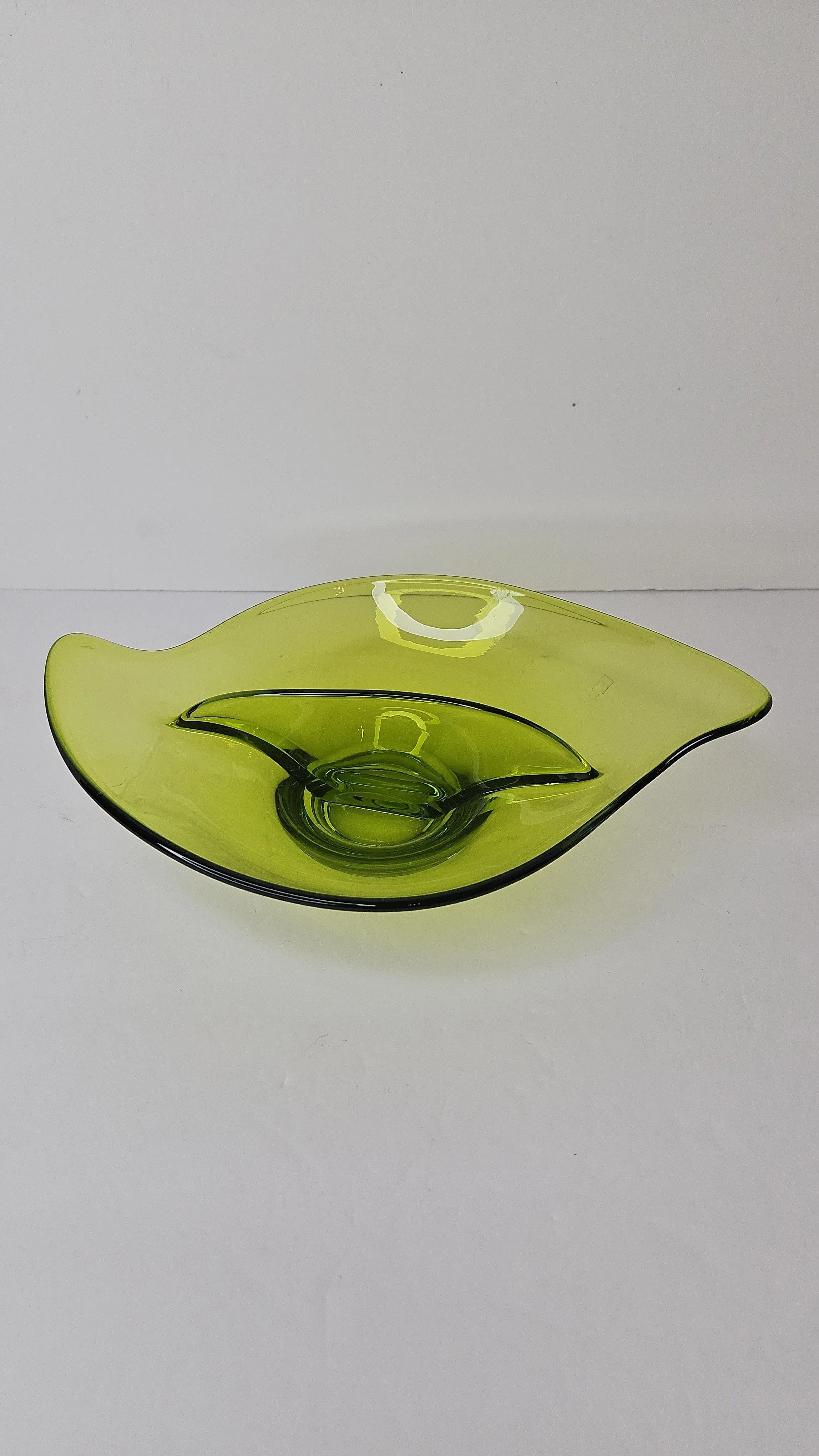 Product image for  MCM Vintage Viking Art Glass MOD Green Divided Dish