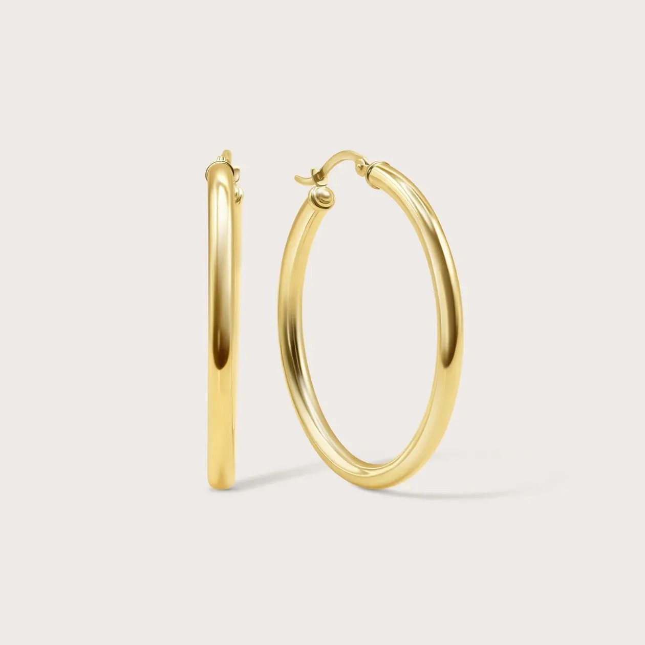 Product image for 14k Solid Gold Hoop Earrings Elegant Women's Gold Earrings By North Jewelry