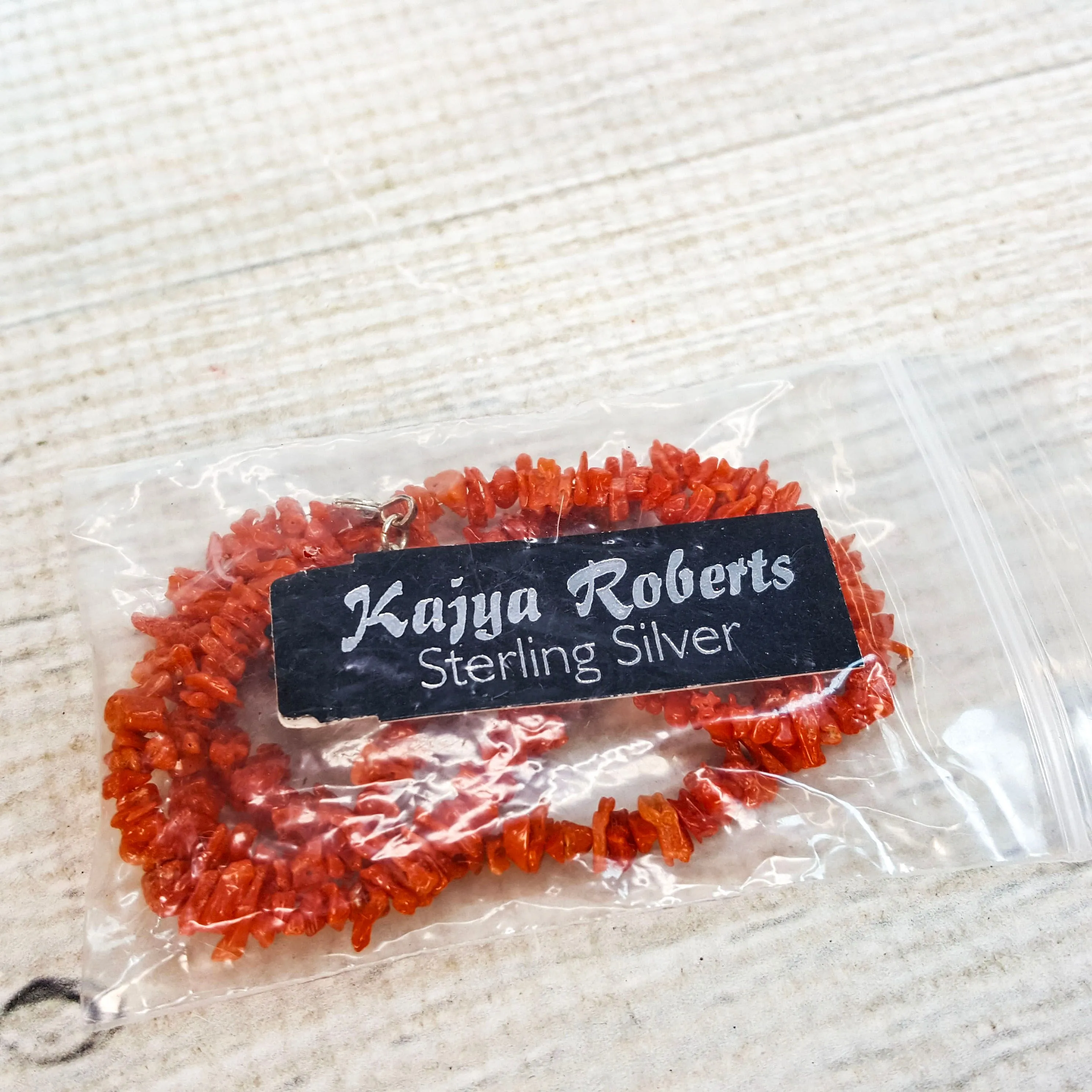 Product image for Kajya Roberts 16" Necklace Red Coral? Carnelian? Sterling Clasp