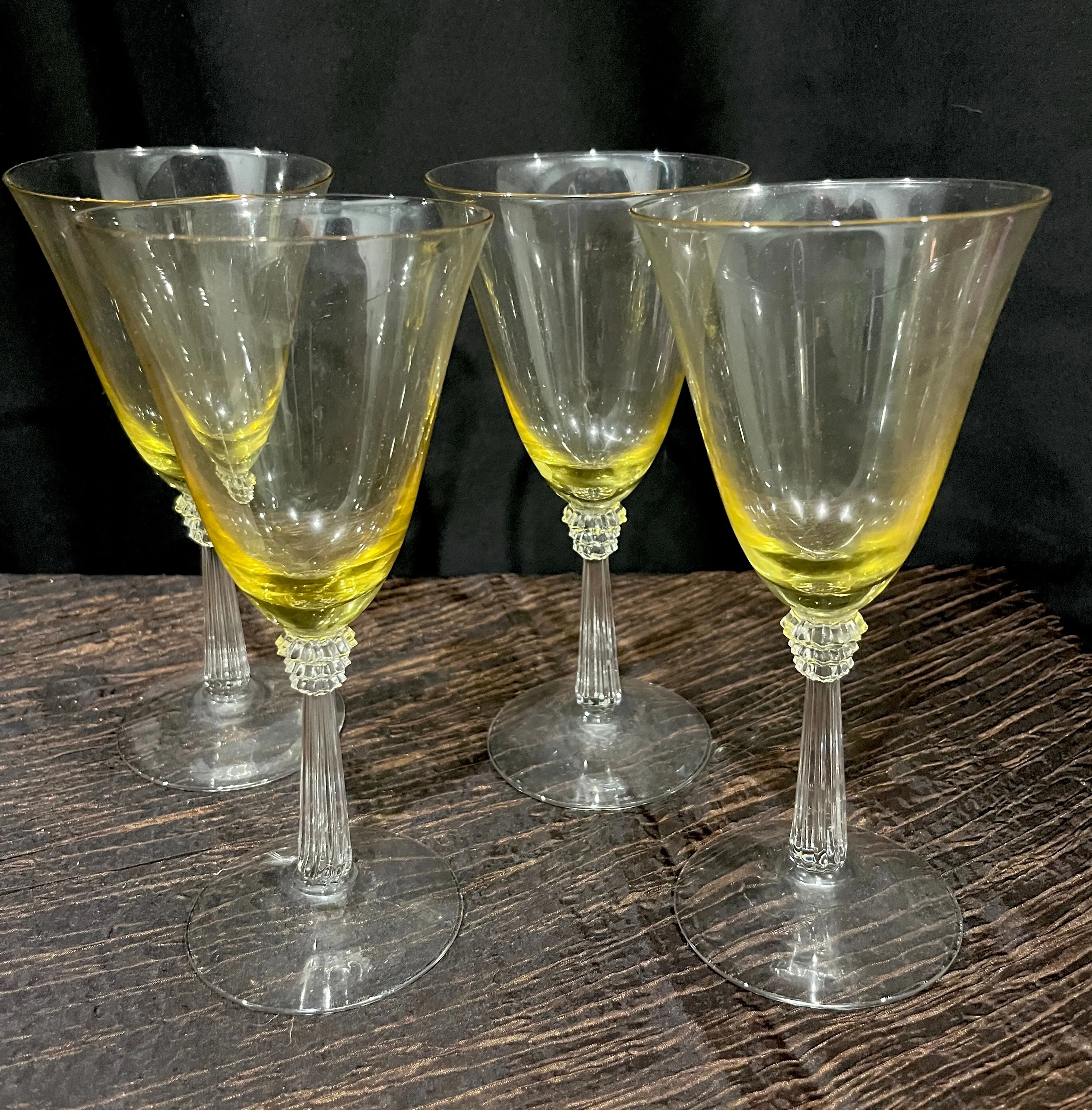 Product image for Set of 4 Fostoria Sceptre Amber (Topaz) Water Goblets